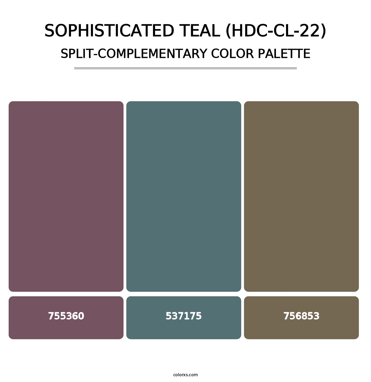 Sophisticated Teal (HDC-CL-22) - Split-Complementary Color Palette