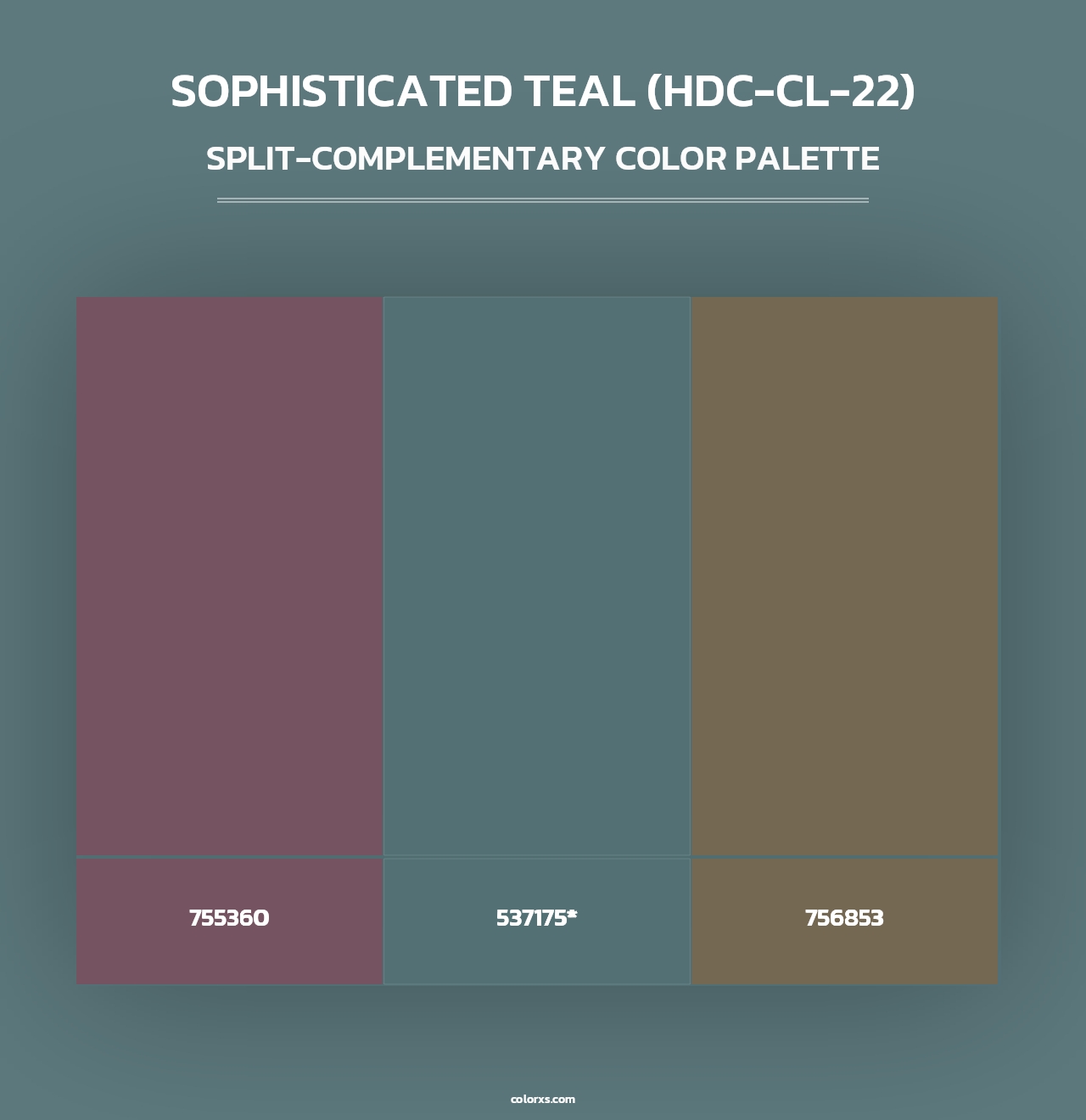 Sophisticated Teal (HDC-CL-22) - Split-Complementary Color Palette