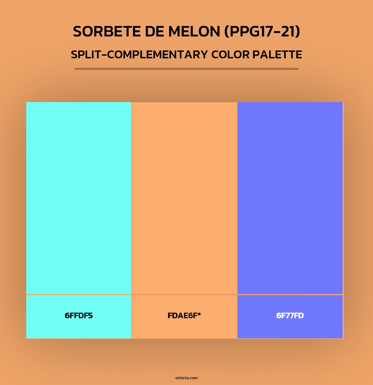 Sorbete De Melon (PPG17-21) - Split-Complementary Color Palette