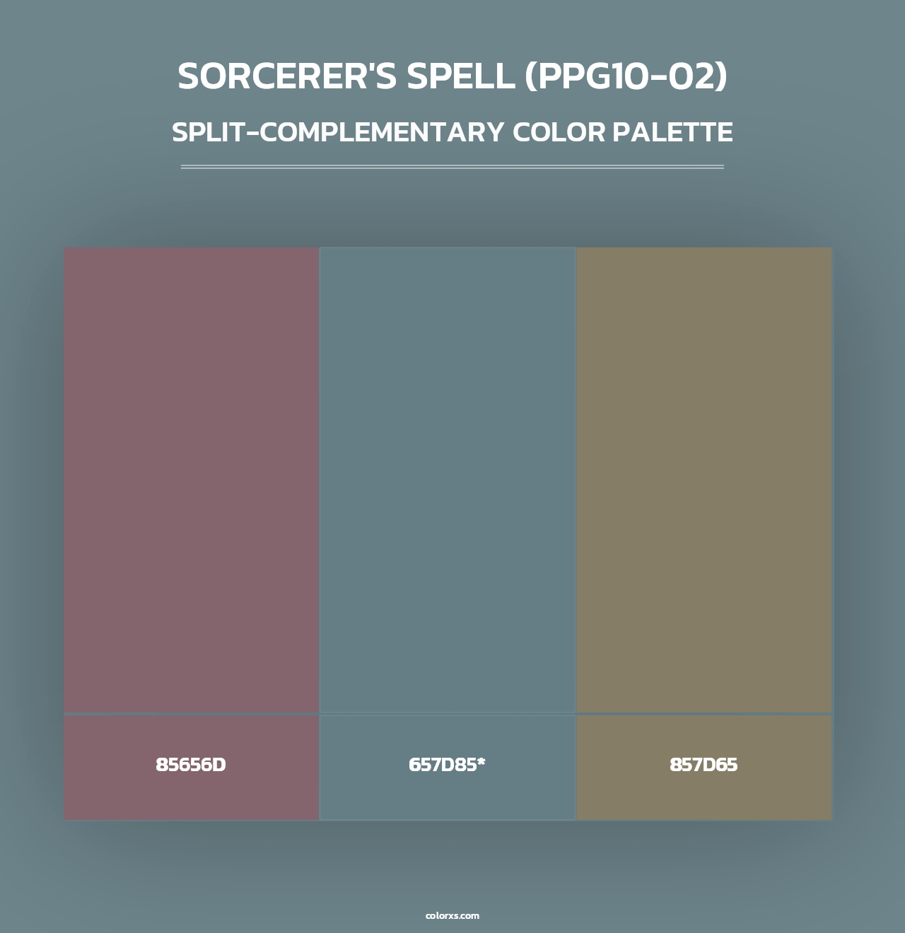 Sorcerer's Spell (PPG10-02) - Split-Complementary Color Palette