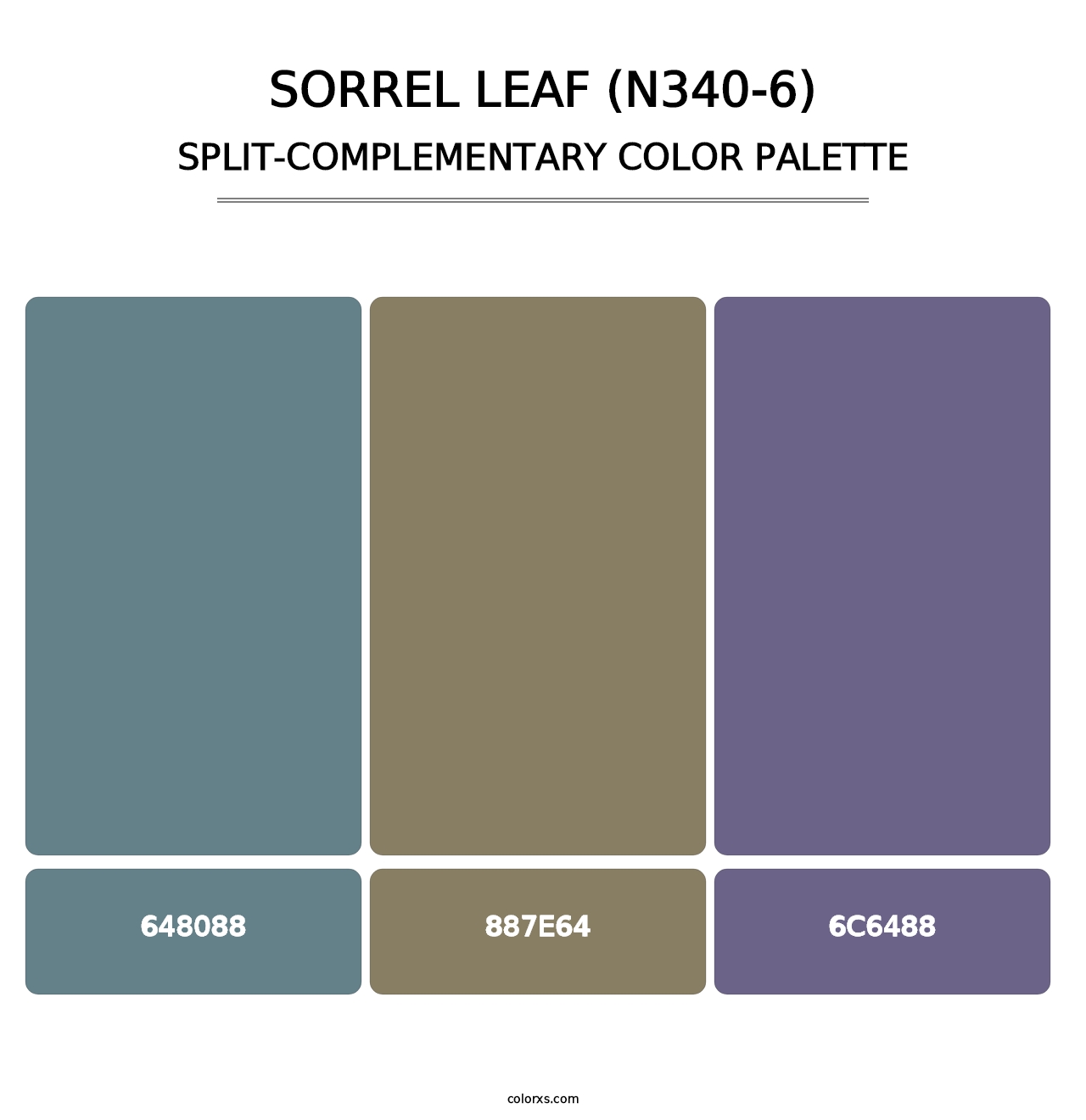 Sorrel Leaf (N340-6) - Split-Complementary Color Palette