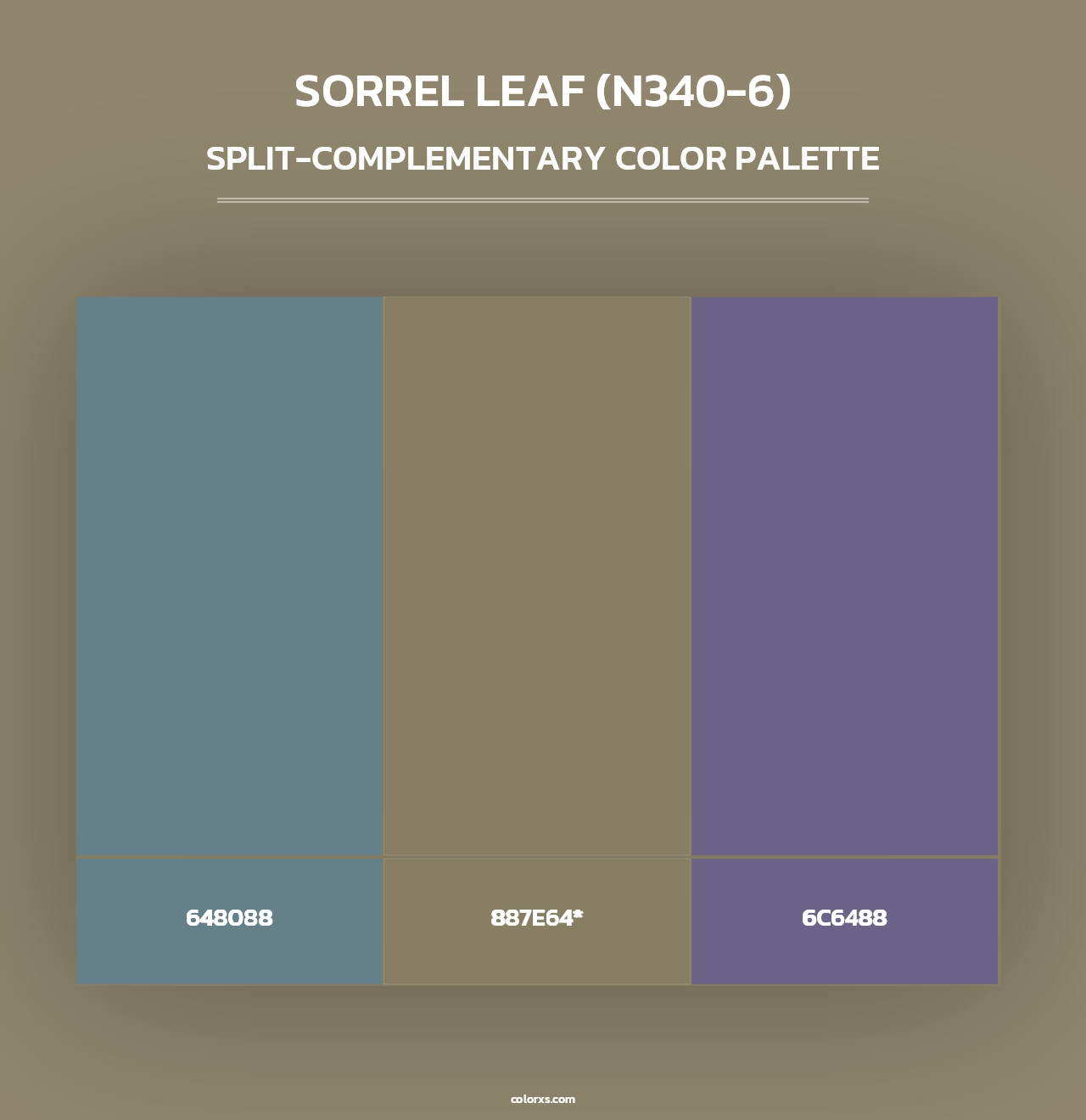 Sorrel Leaf (N340-6) - Split-Complementary Color Palette