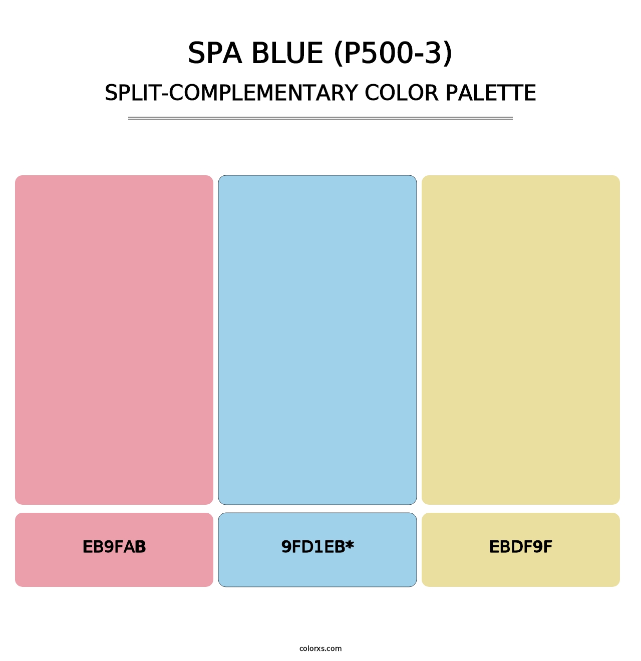 Spa Blue (P500-3) - Split-Complementary Color Palette