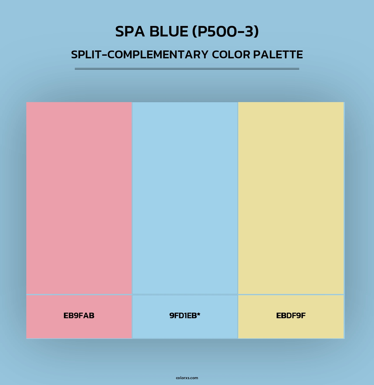 Spa Blue (P500-3) - Split-Complementary Color Palette