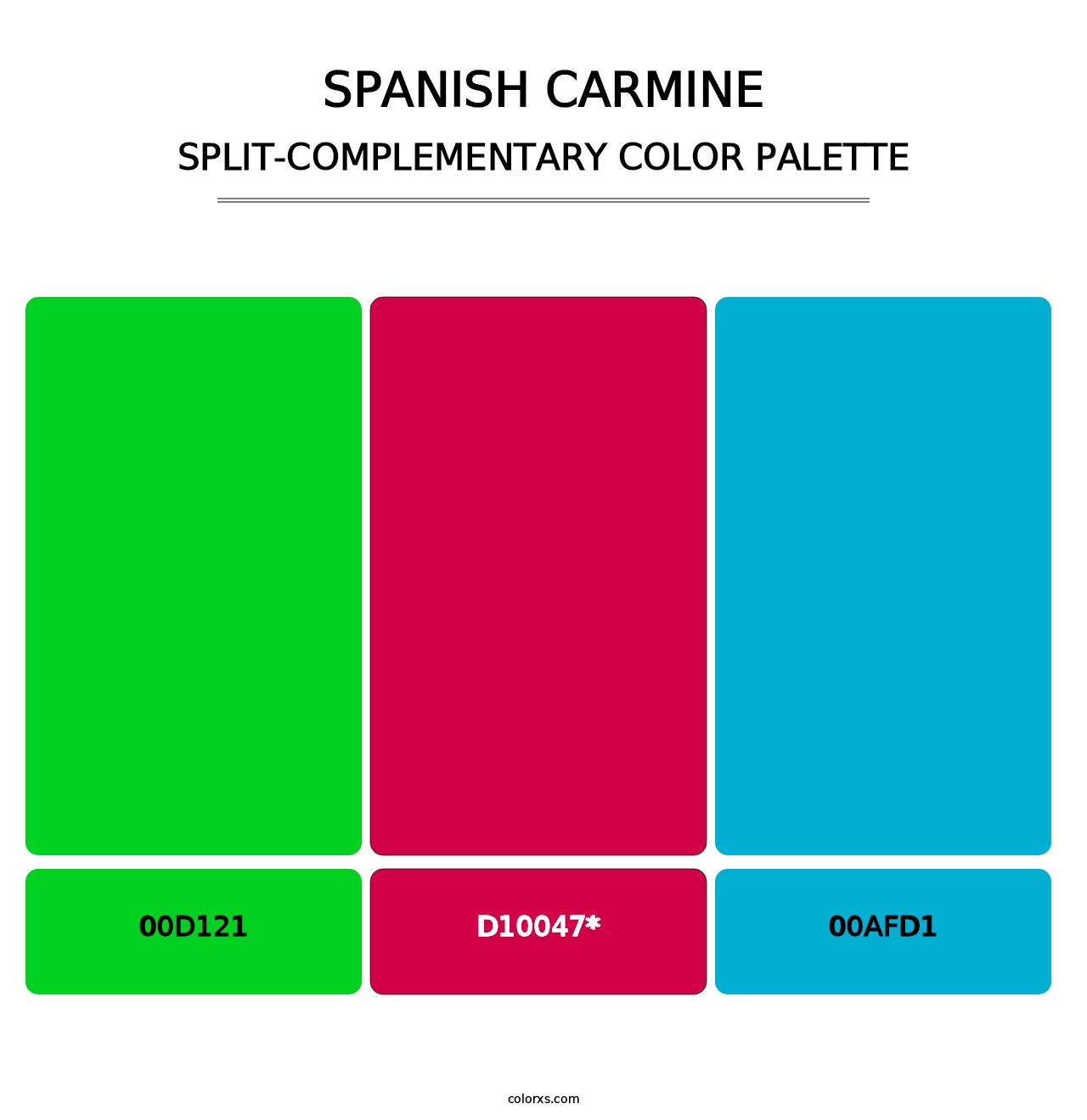 Spanish Carmine - Split-Complementary Color Palette
