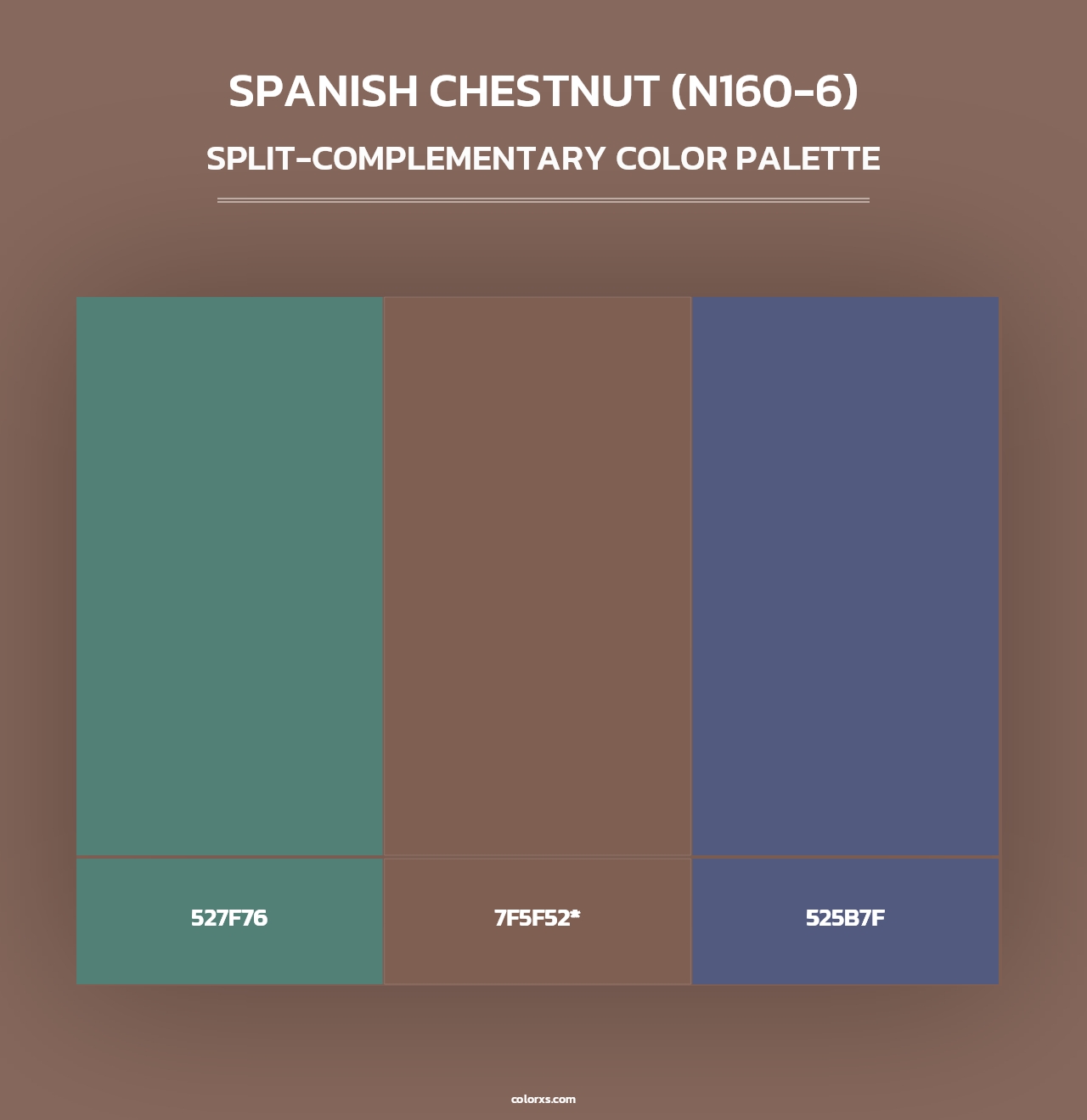 Spanish Chestnut (N160-6) - Split-Complementary Color Palette