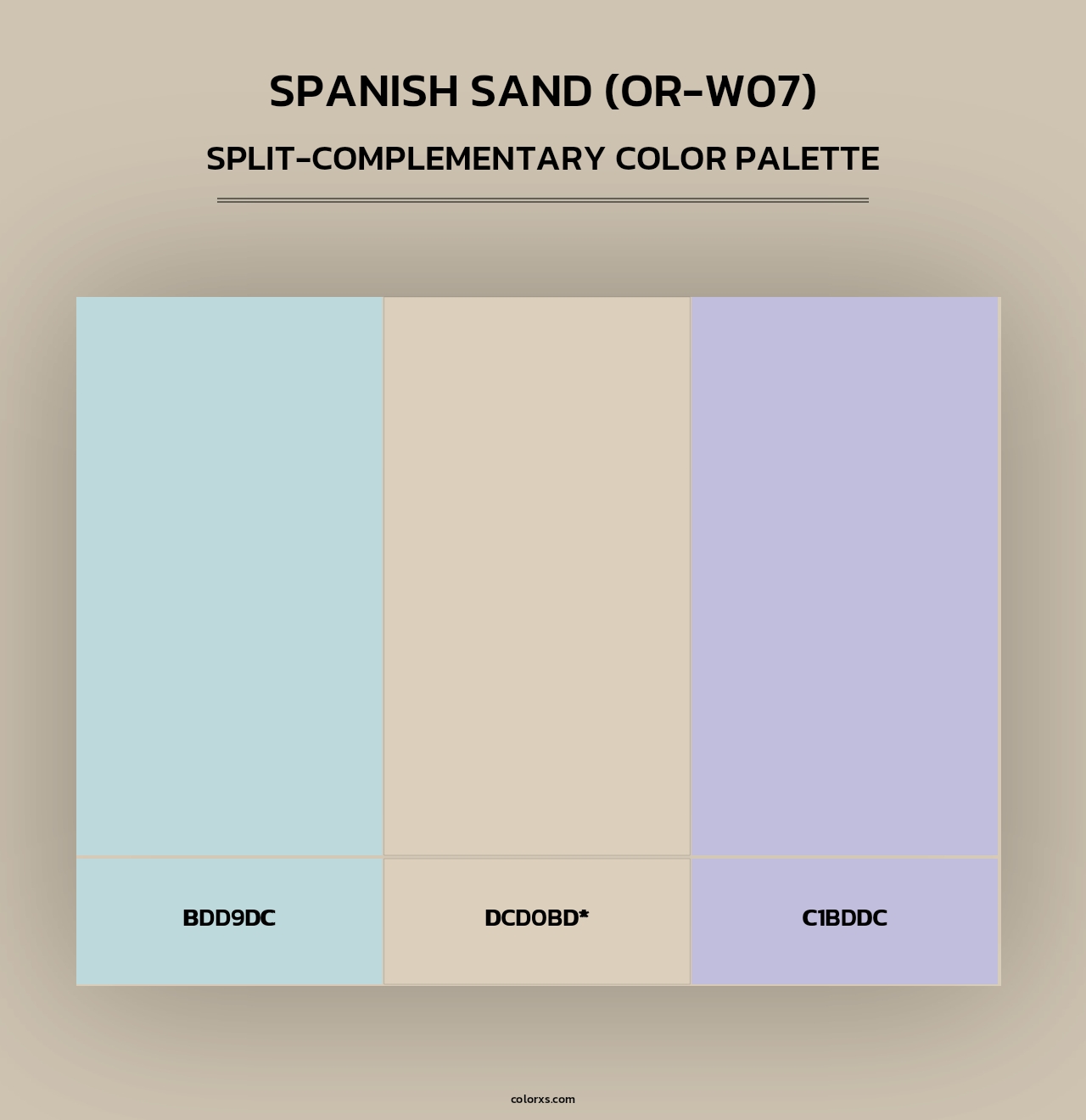 Spanish Sand (OR-W07) - Split-Complementary Color Palette