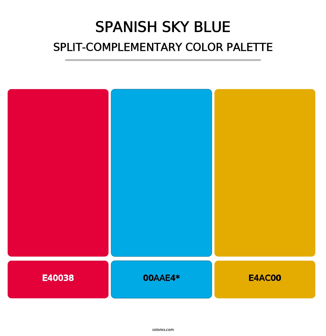 Spanish Sky Blue - Split-Complementary Color Palette