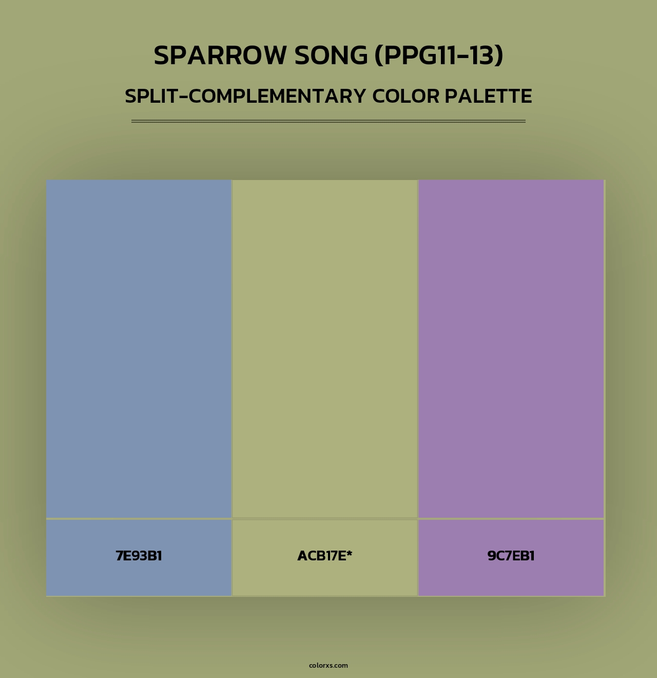 Sparrow Song (PPG11-13) - Split-Complementary Color Palette
