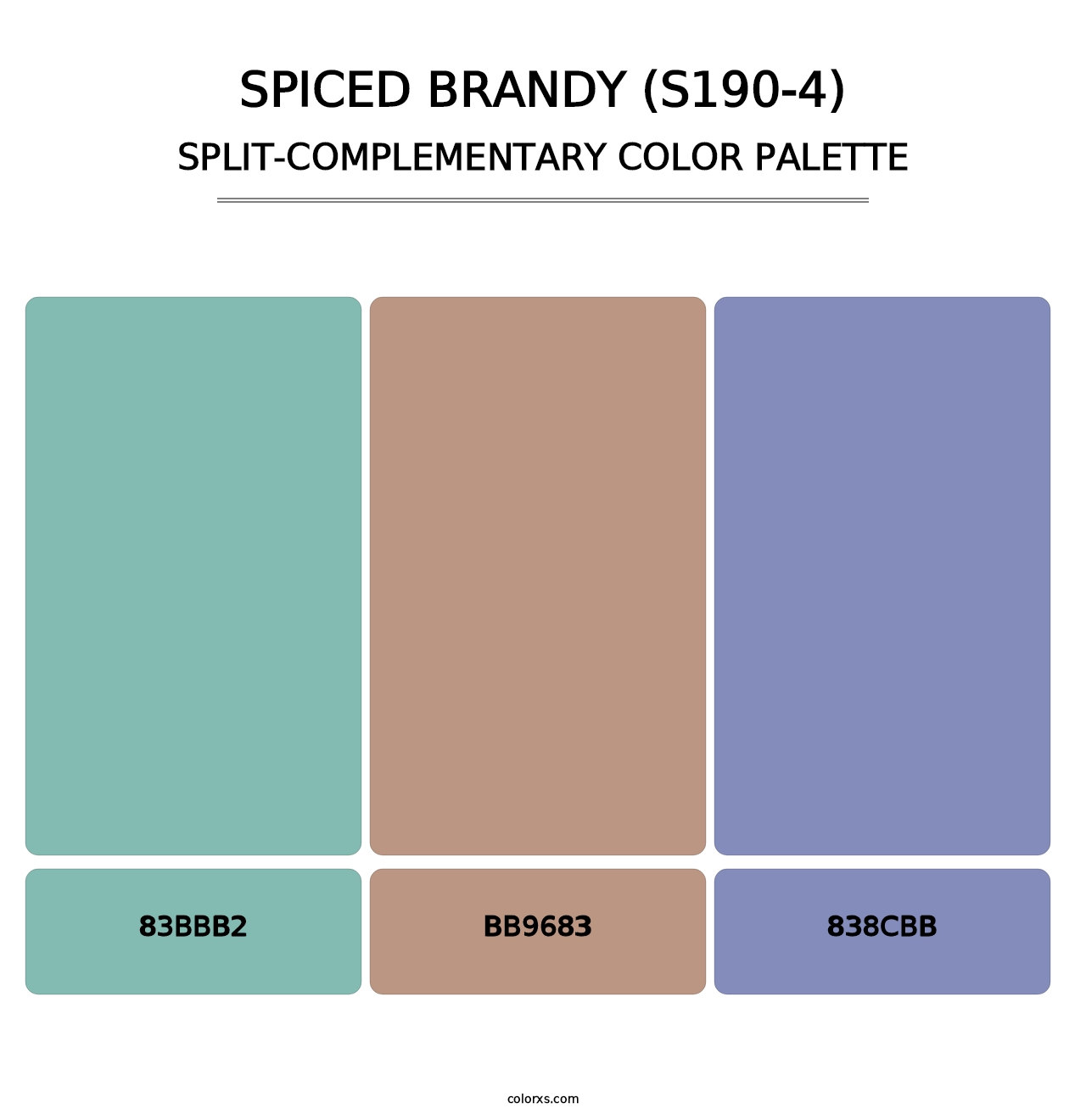 Spiced Brandy (S190-4) - Split-Complementary Color Palette