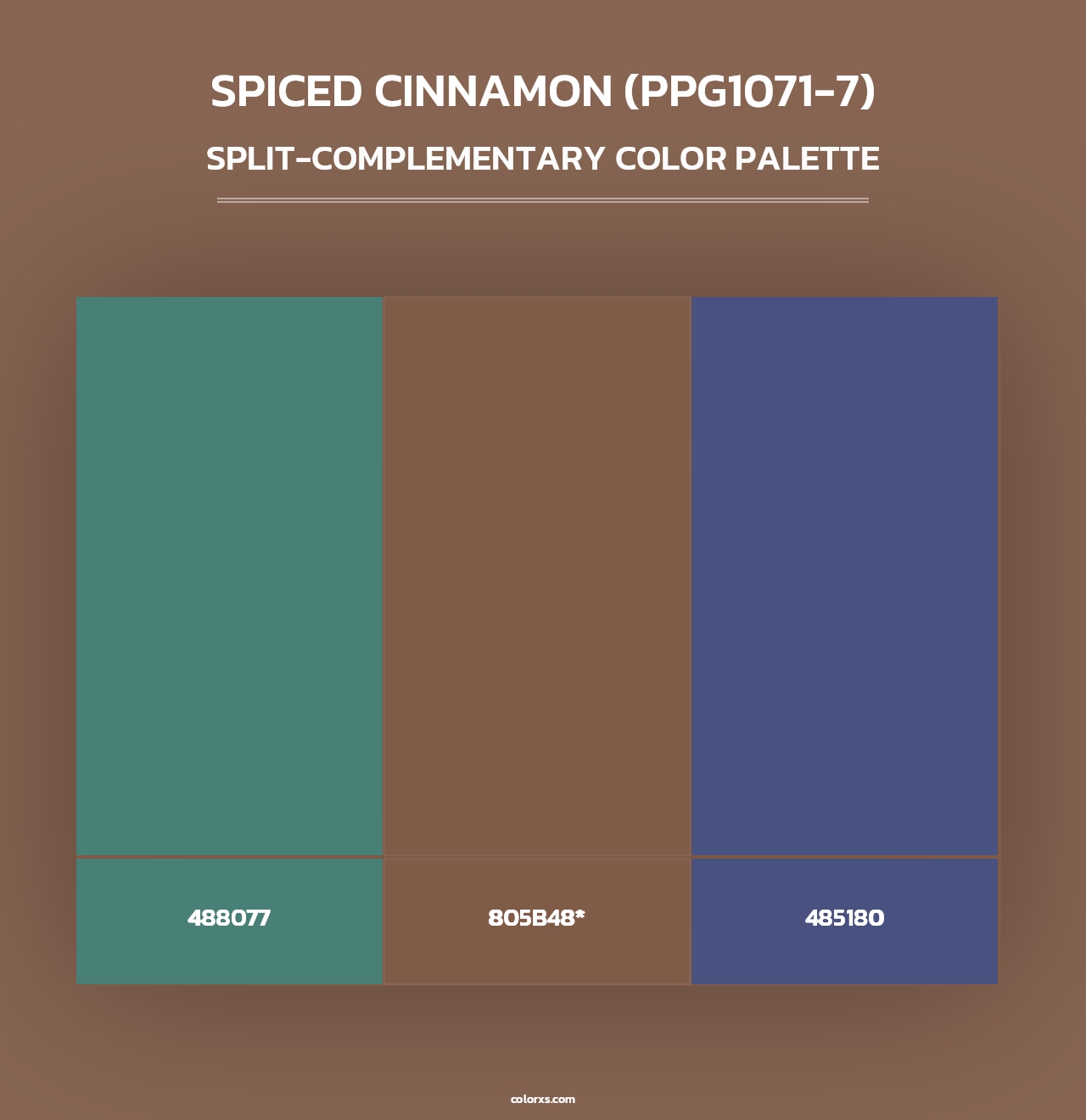 Spiced Cinnamon (PPG1071-7) - Split-Complementary Color Palette