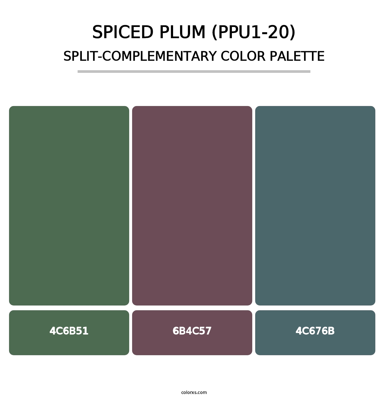 Spiced Plum (PPU1-20) - Split-Complementary Color Palette