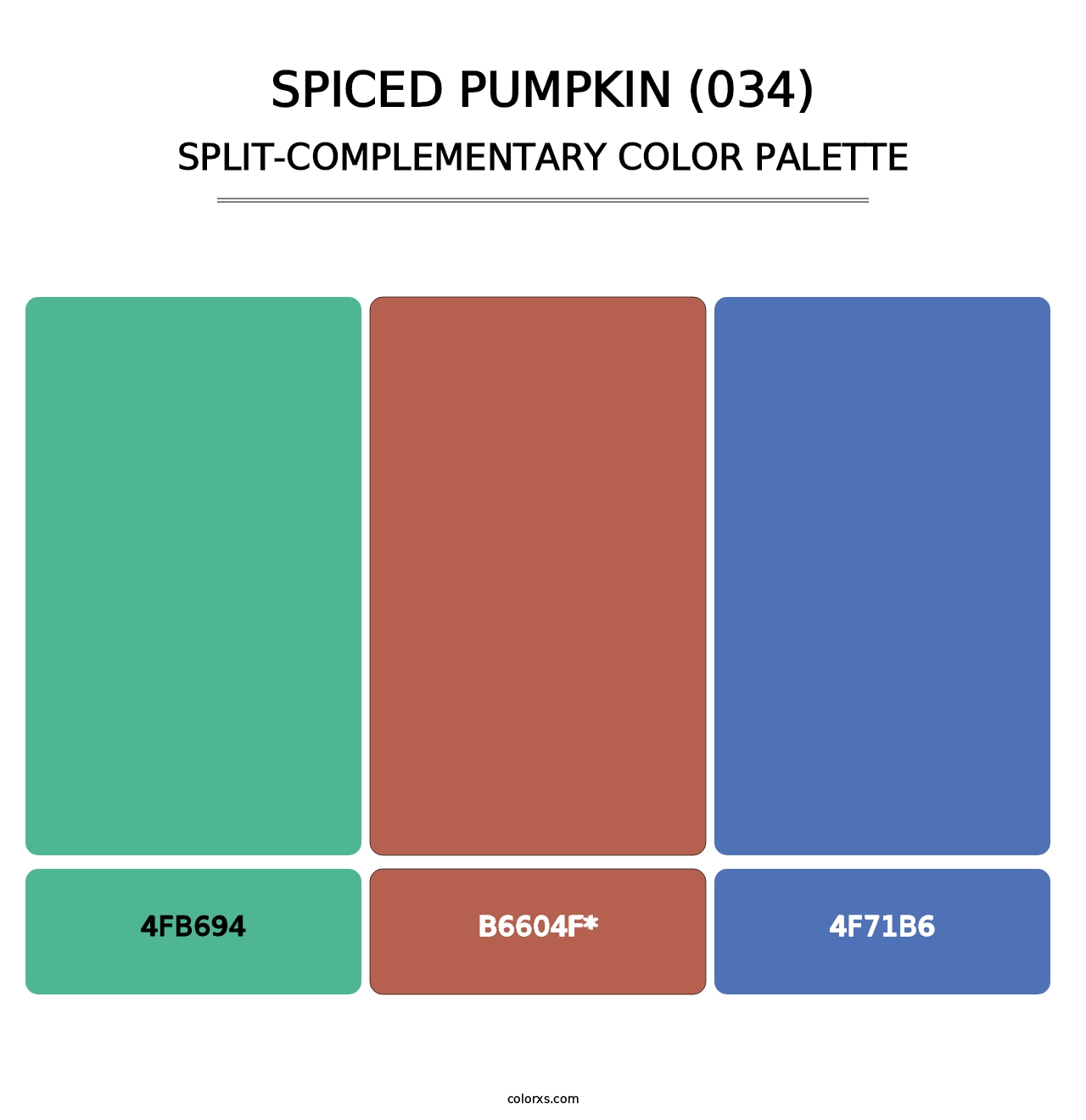 Spiced Pumpkin (034) - Split-Complementary Color Palette