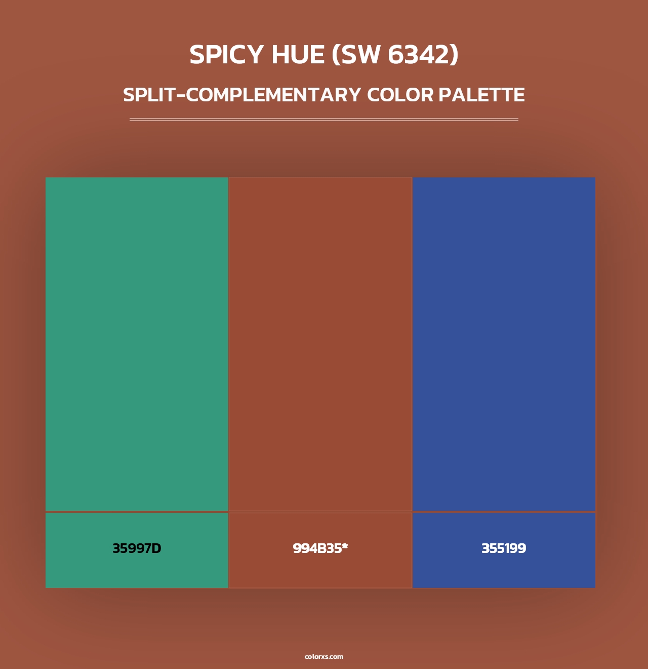 Spicy Hue (SW 6342) - Split-Complementary Color Palette