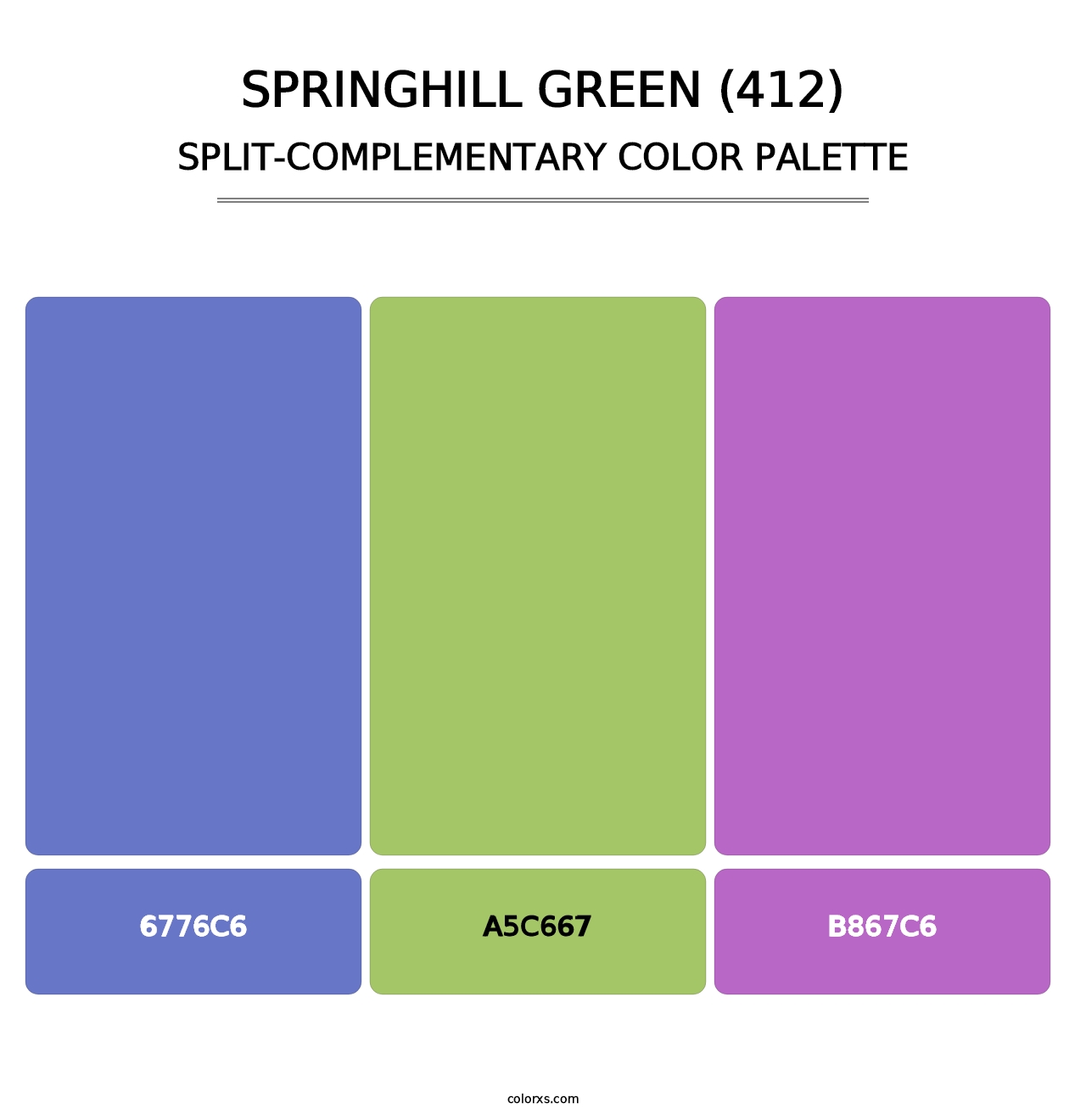 Springhill Green (412) - Split-Complementary Color Palette