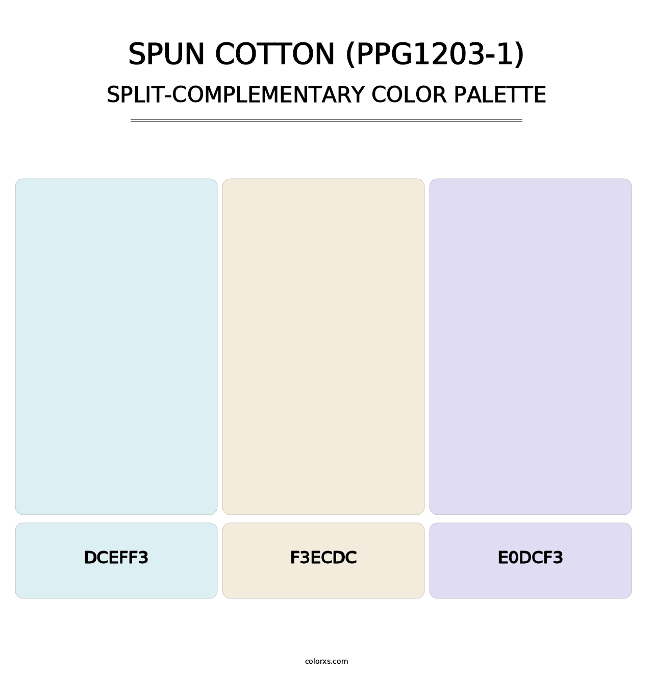 Spun Cotton (PPG1203-1) - Split-Complementary Color Palette