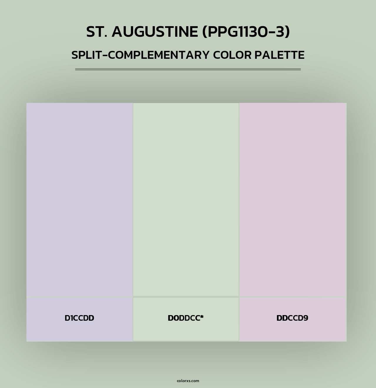St. Augustine (PPG1130-3) - Split-Complementary Color Palette
