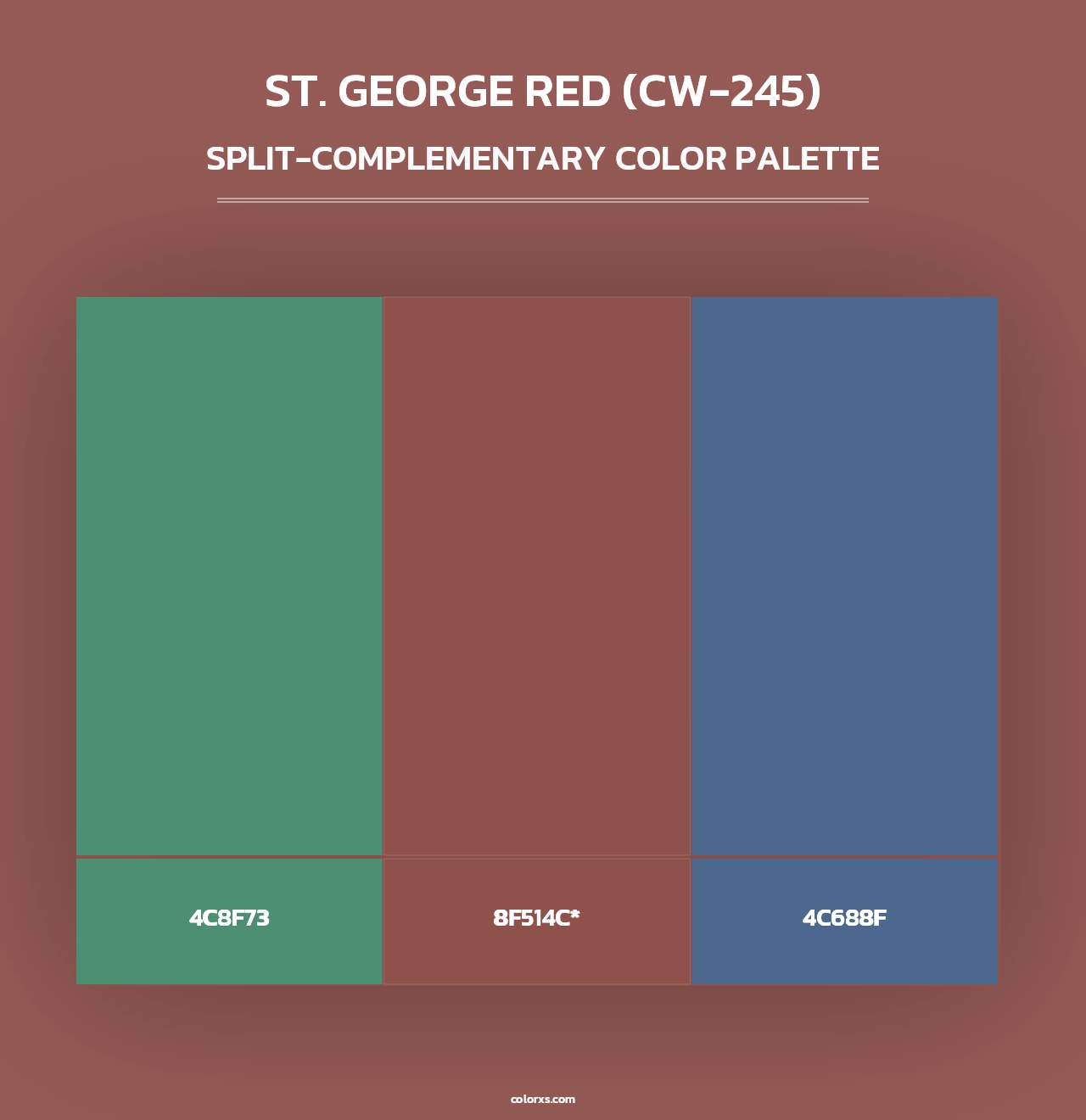 St. George Red (CW-245) - Split-Complementary Color Palette
