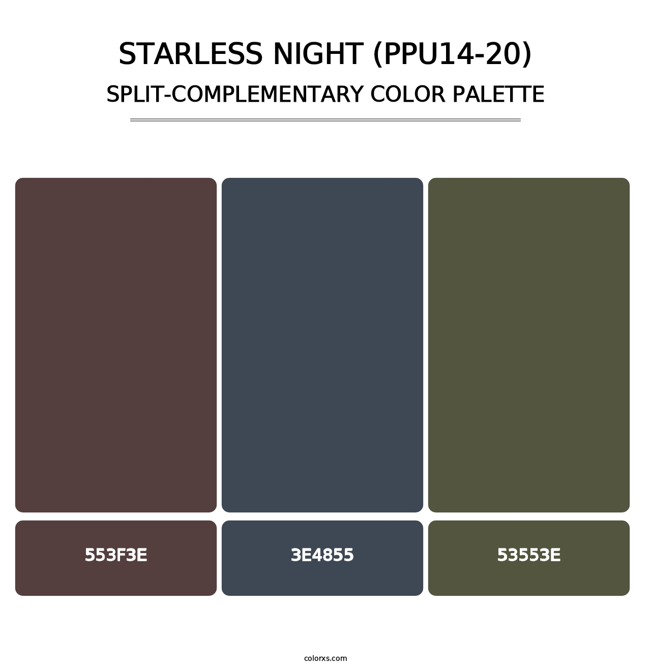 Starless Night (PPU14-20) - Split-Complementary Color Palette