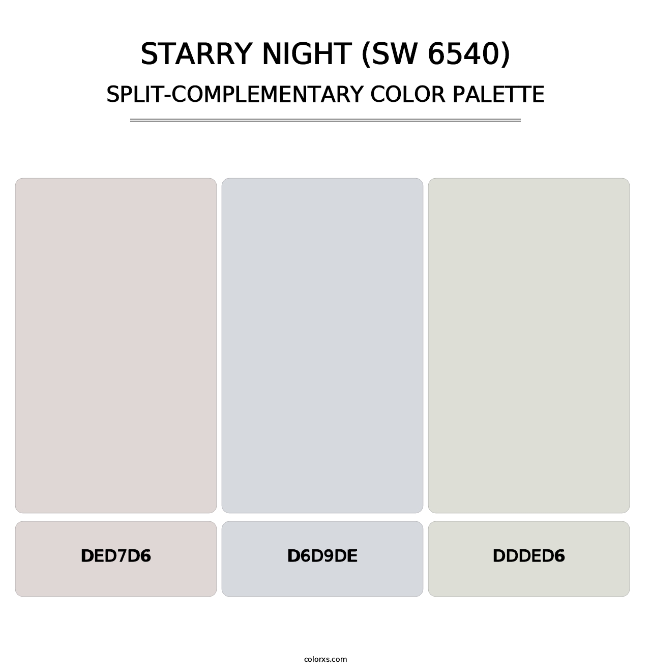 Starry Night (SW 6540) - Split-Complementary Color Palette