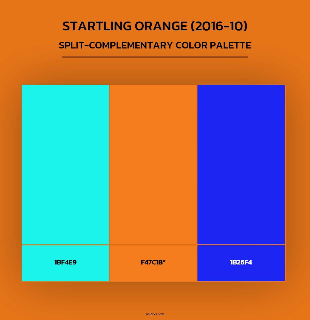 Startling Orange (2016-10) - Split-Complementary Color Palette