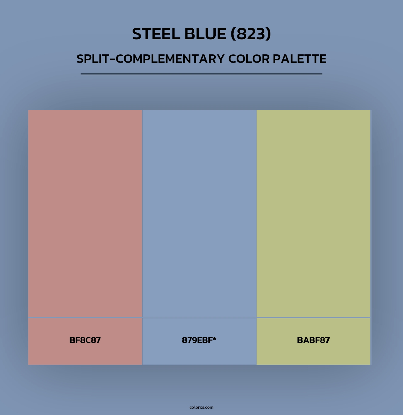 Steel Blue (823) - Split-Complementary Color Palette