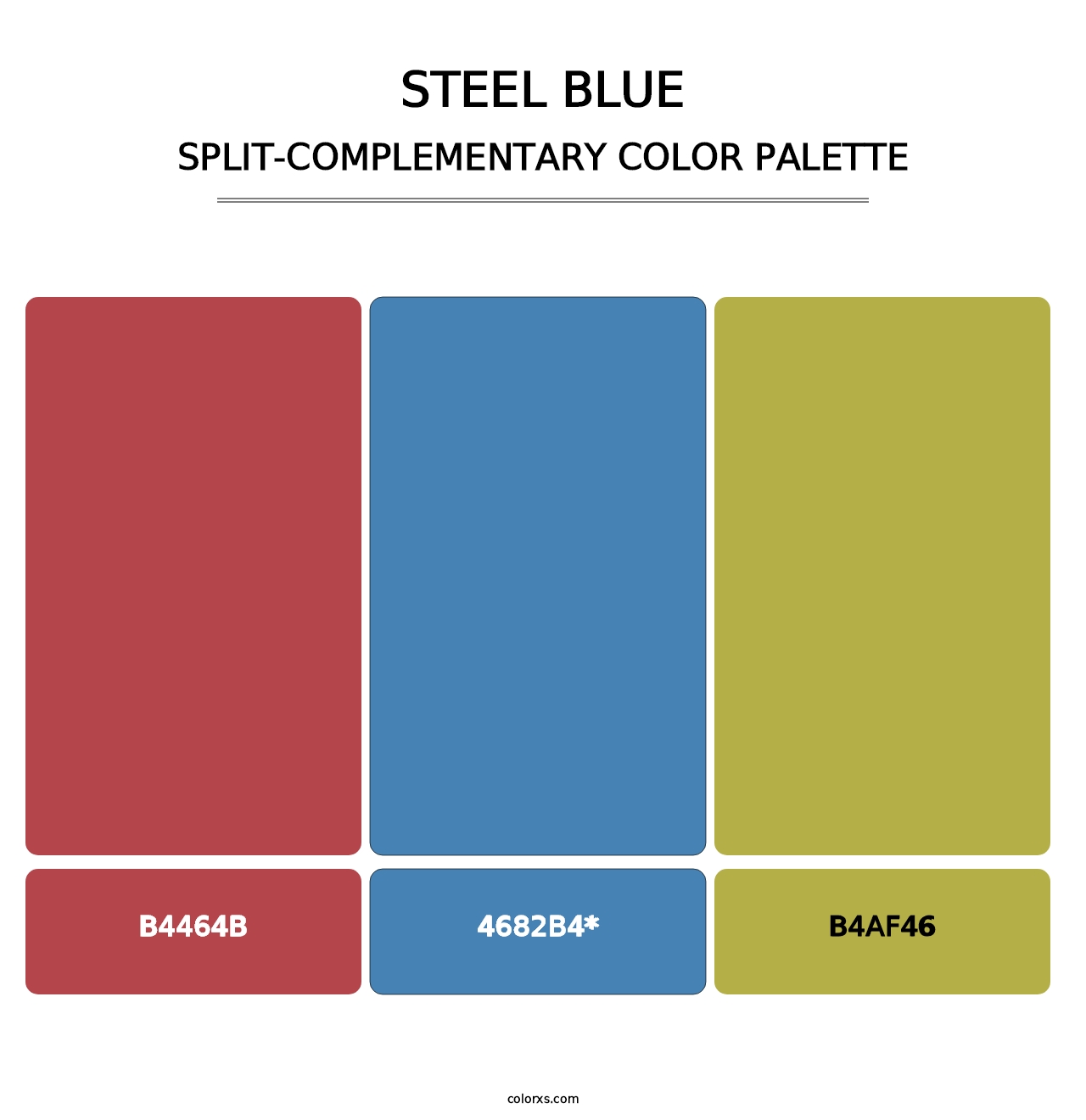 Steel Blue - Split-Complementary Color Palette