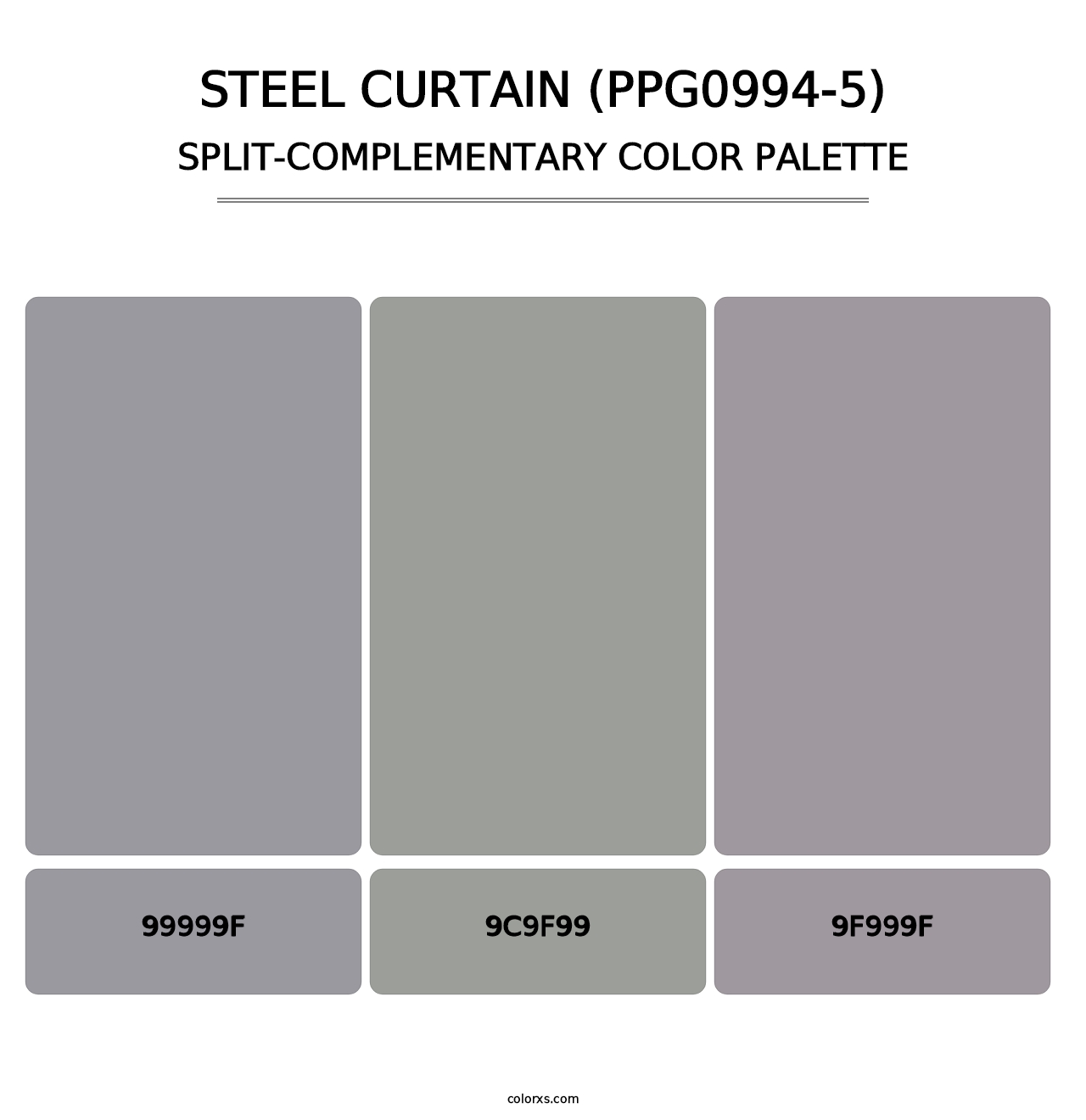 Steel Curtain (PPG0994-5) - Split-Complementary Color Palette
