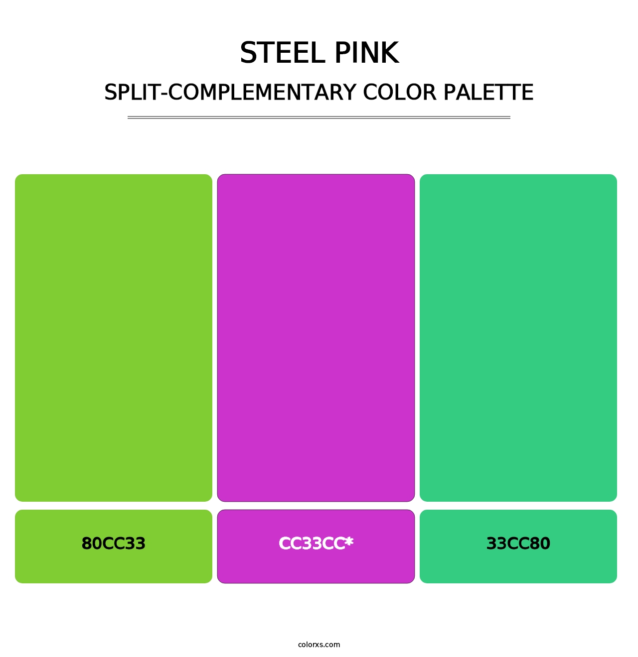 Steel Pink - Split-Complementary Color Palette