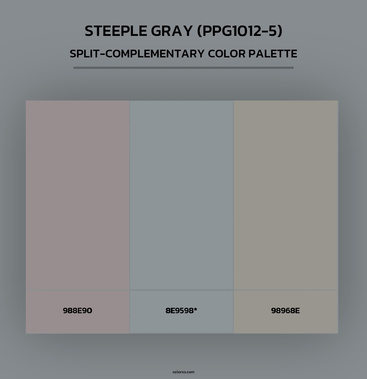 Steeple Gray (PPG1012-5) - Split-Complementary Color Palette