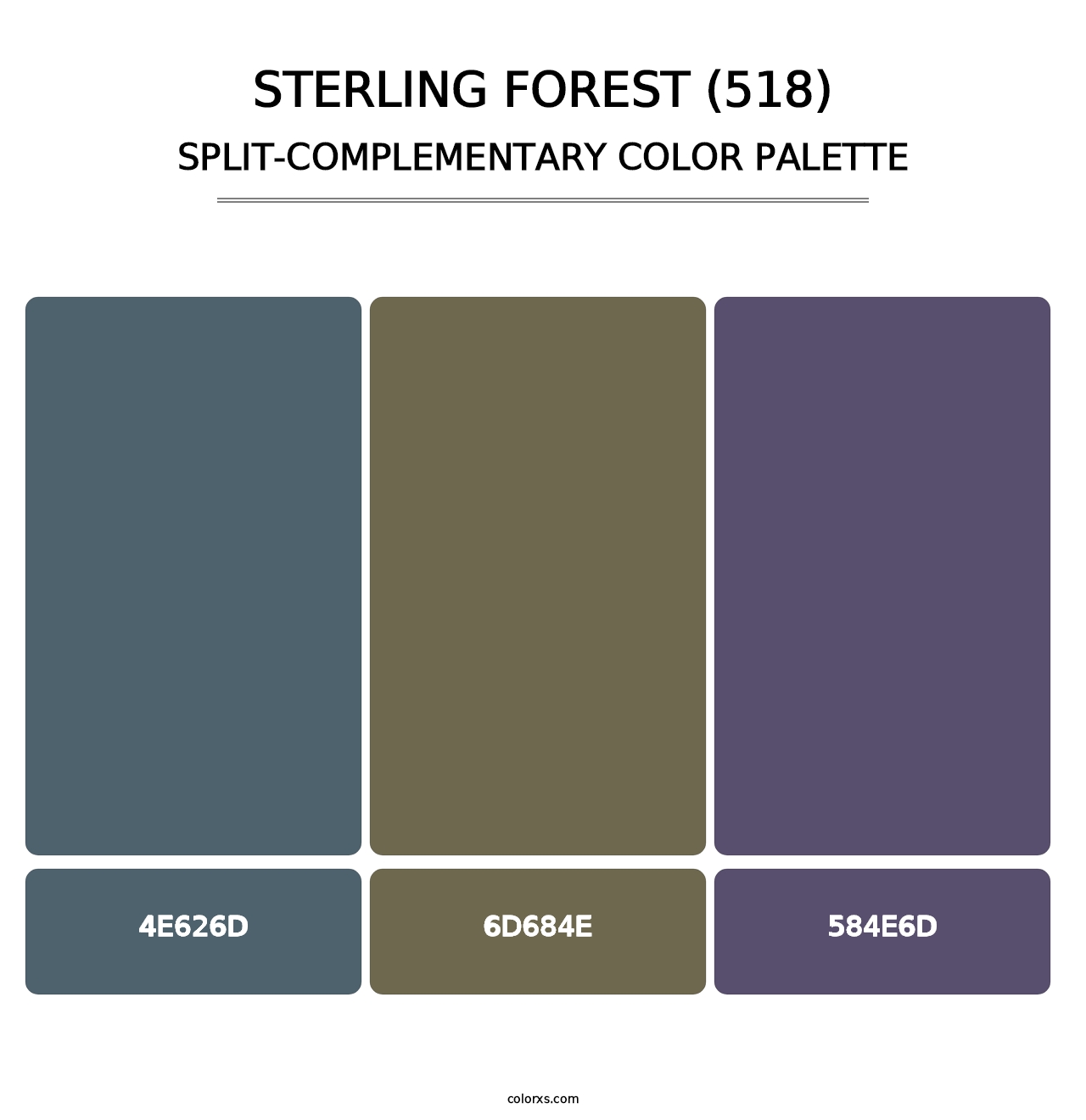 Sterling Forest (518) - Split-Complementary Color Palette