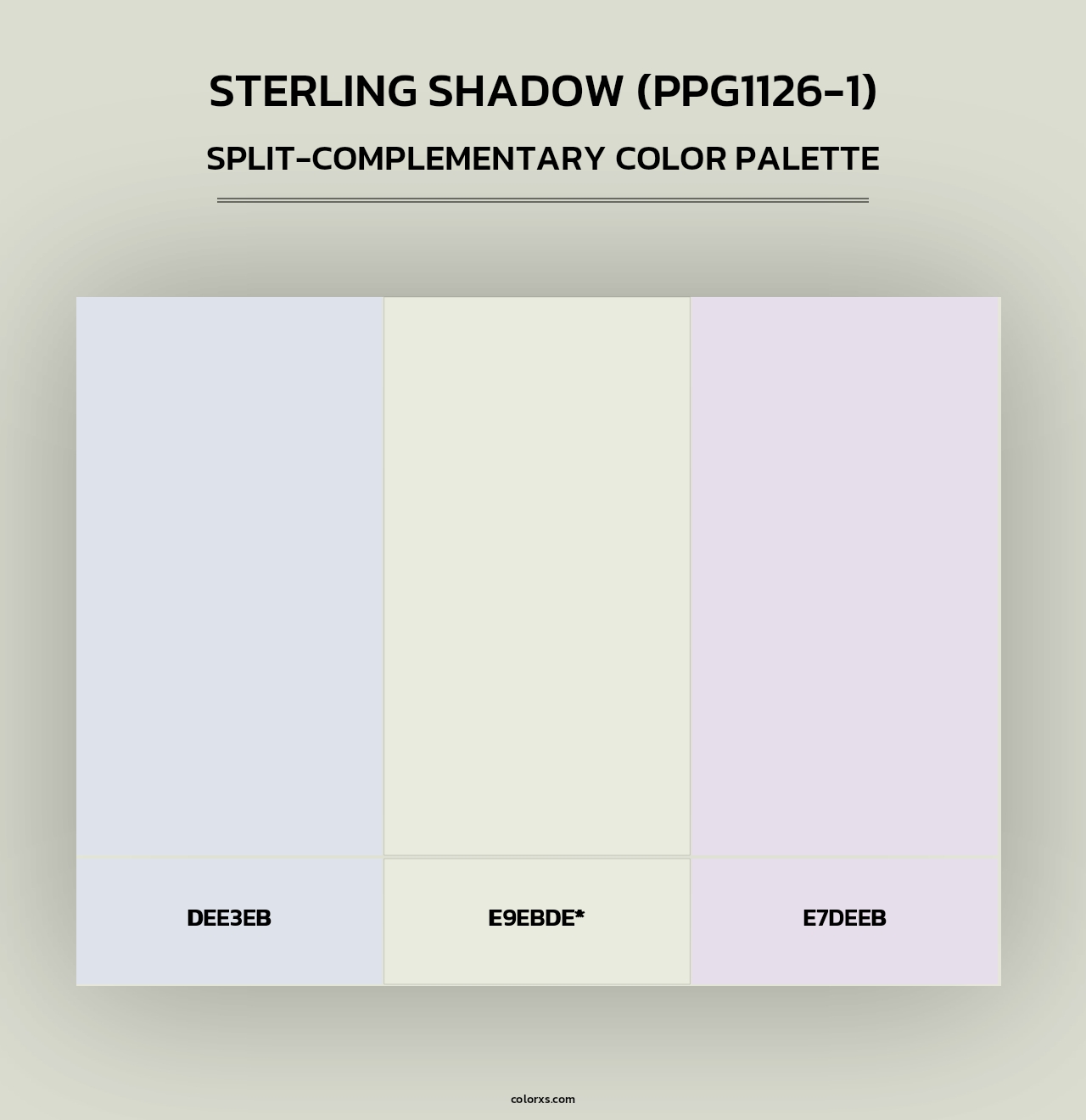 Sterling Shadow (PPG1126-1) - Split-Complementary Color Palette