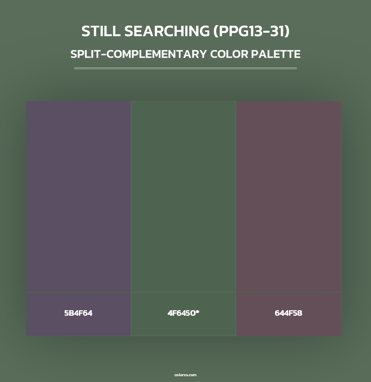 Still Searching (PPG13-31) - Split-Complementary Color Palette