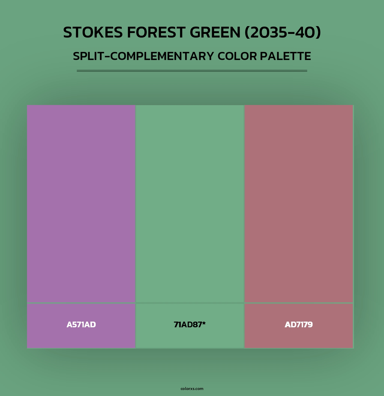 Stokes Forest Green (2035-40) - Split-Complementary Color Palette