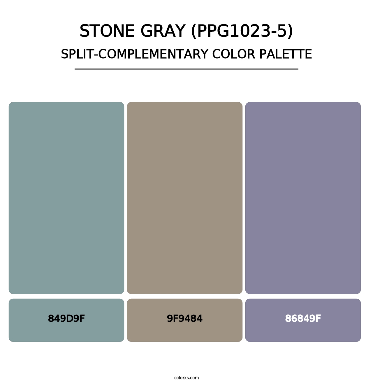 Stone Gray (PPG1023-5) - Split-Complementary Color Palette