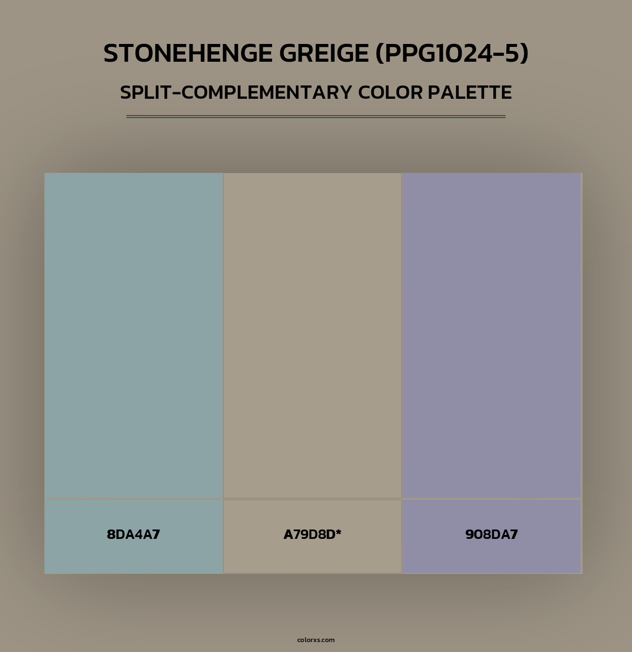 Stonehenge Greige (PPG1024-5) - Split-Complementary Color Palette