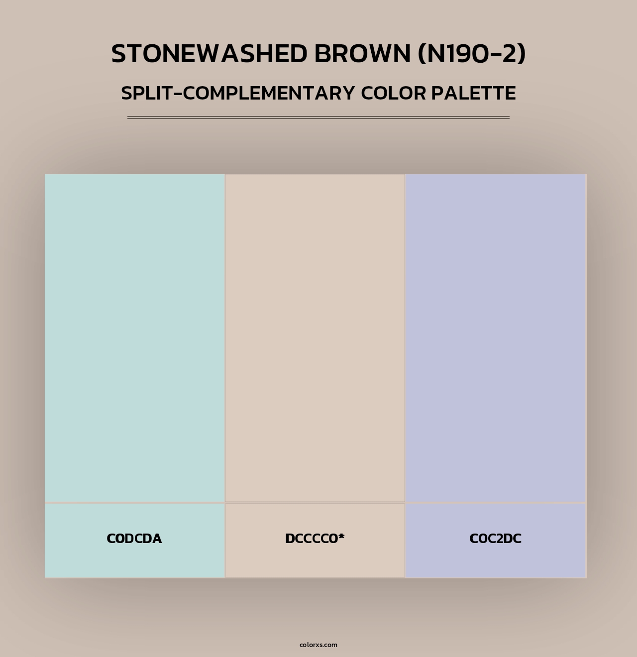 Stonewashed Brown (N190-2) - Split-Complementary Color Palette
