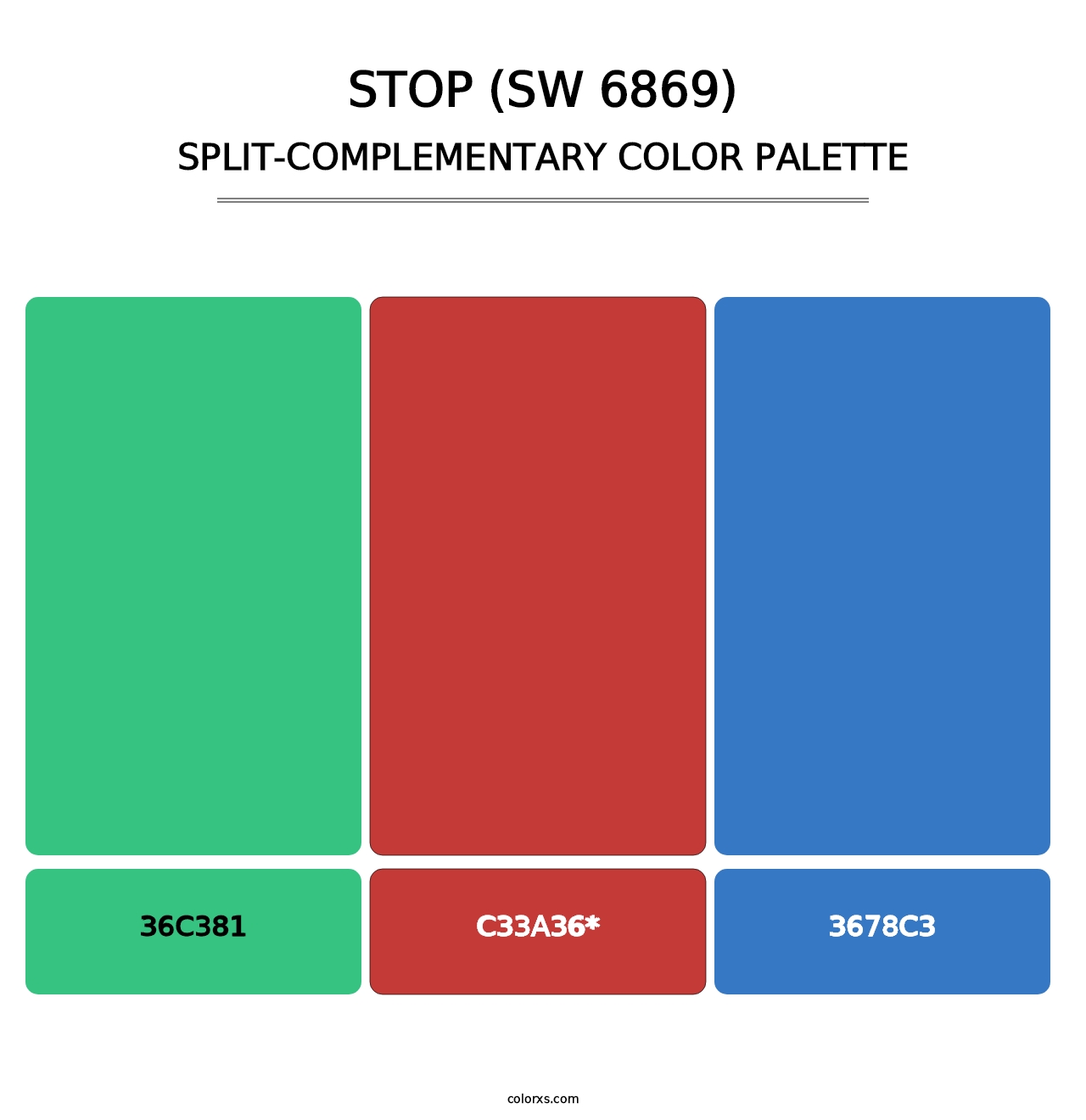 Stop (SW 6869) - Split-Complementary Color Palette