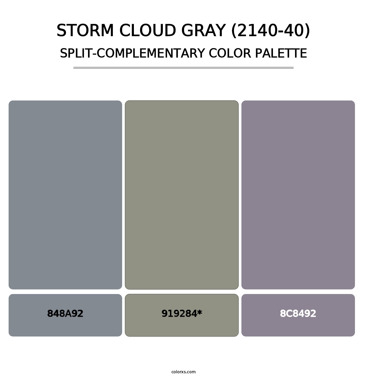 Storm Cloud Gray (2140-40) - Split-Complementary Color Palette