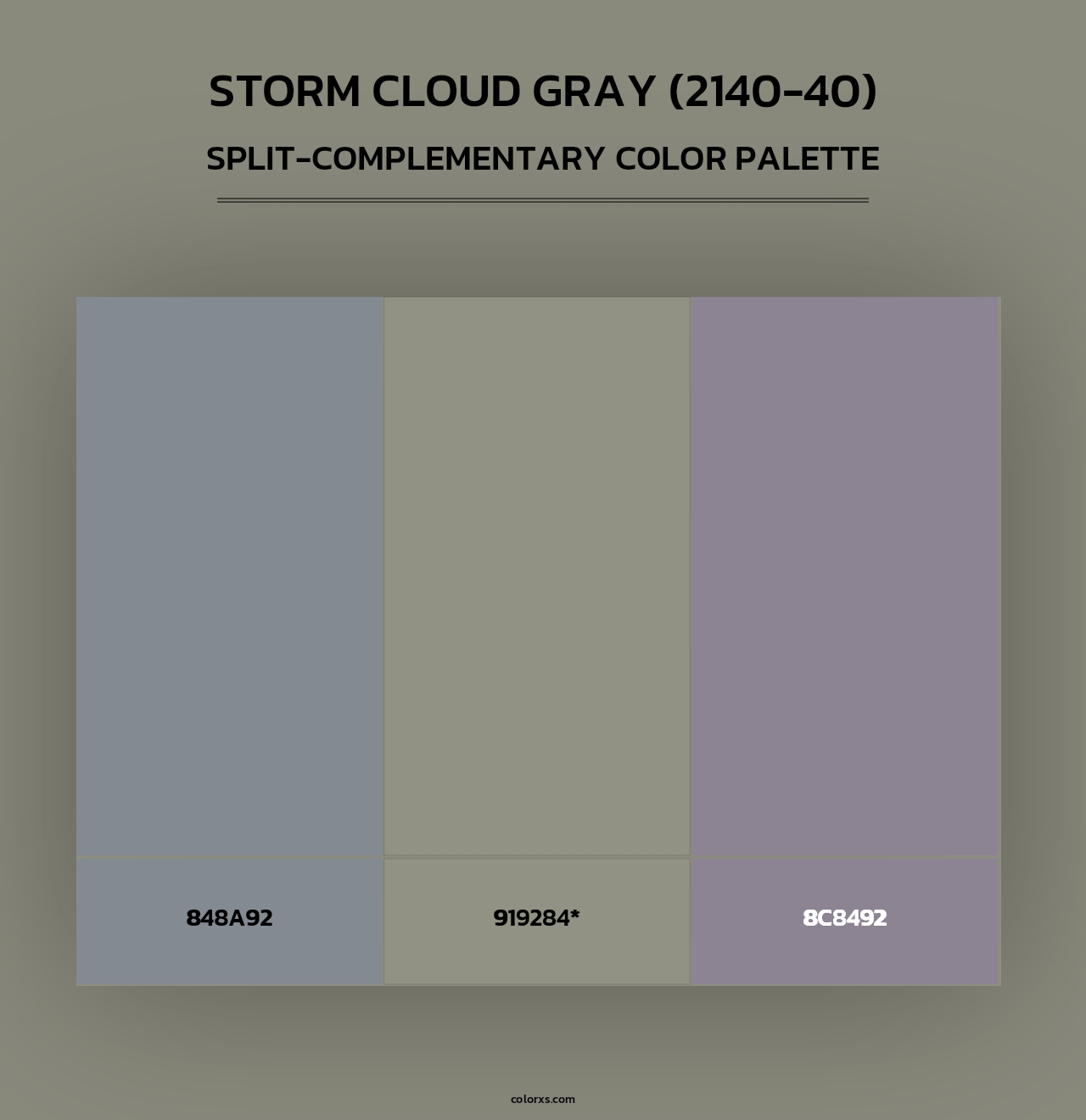 Storm Cloud Gray (2140-40) - Split-Complementary Color Palette