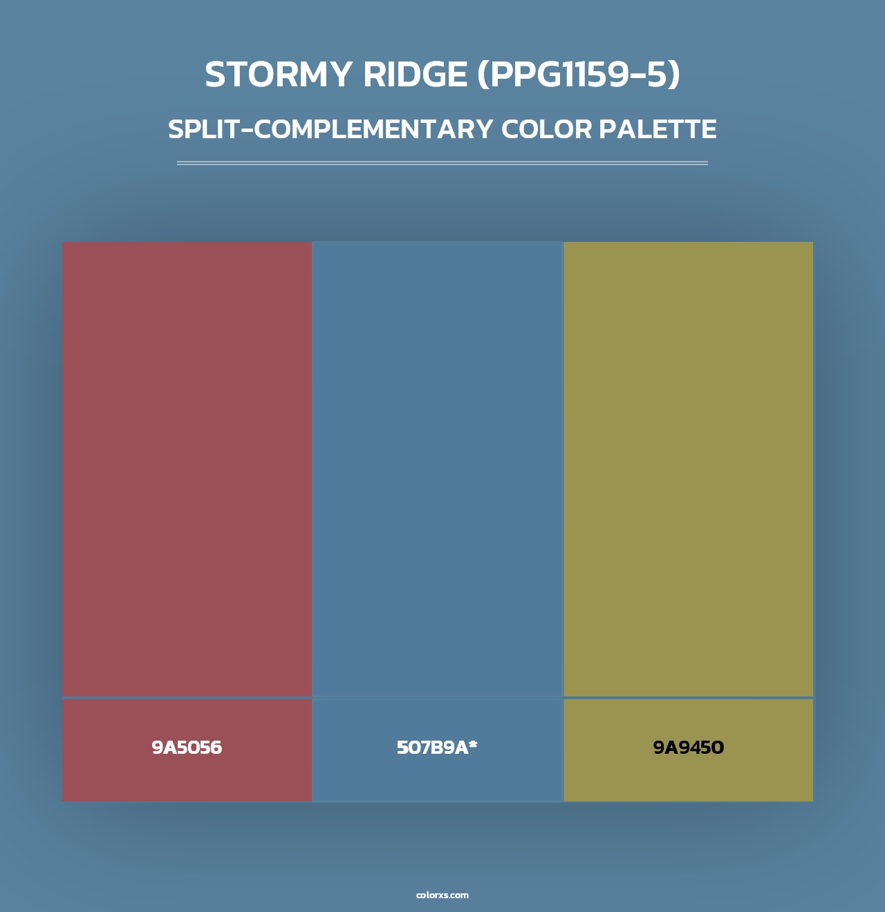 Stormy Ridge (PPG1159-5) - Split-Complementary Color Palette