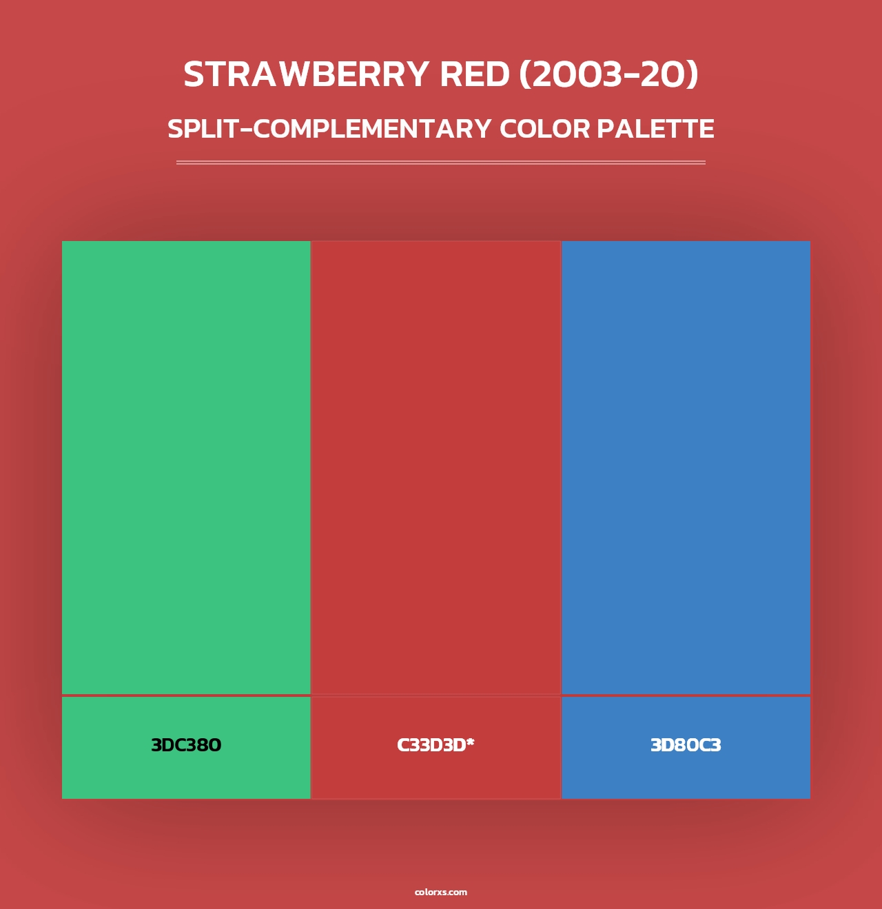 Strawberry Red (2003-20) - Split-Complementary Color Palette