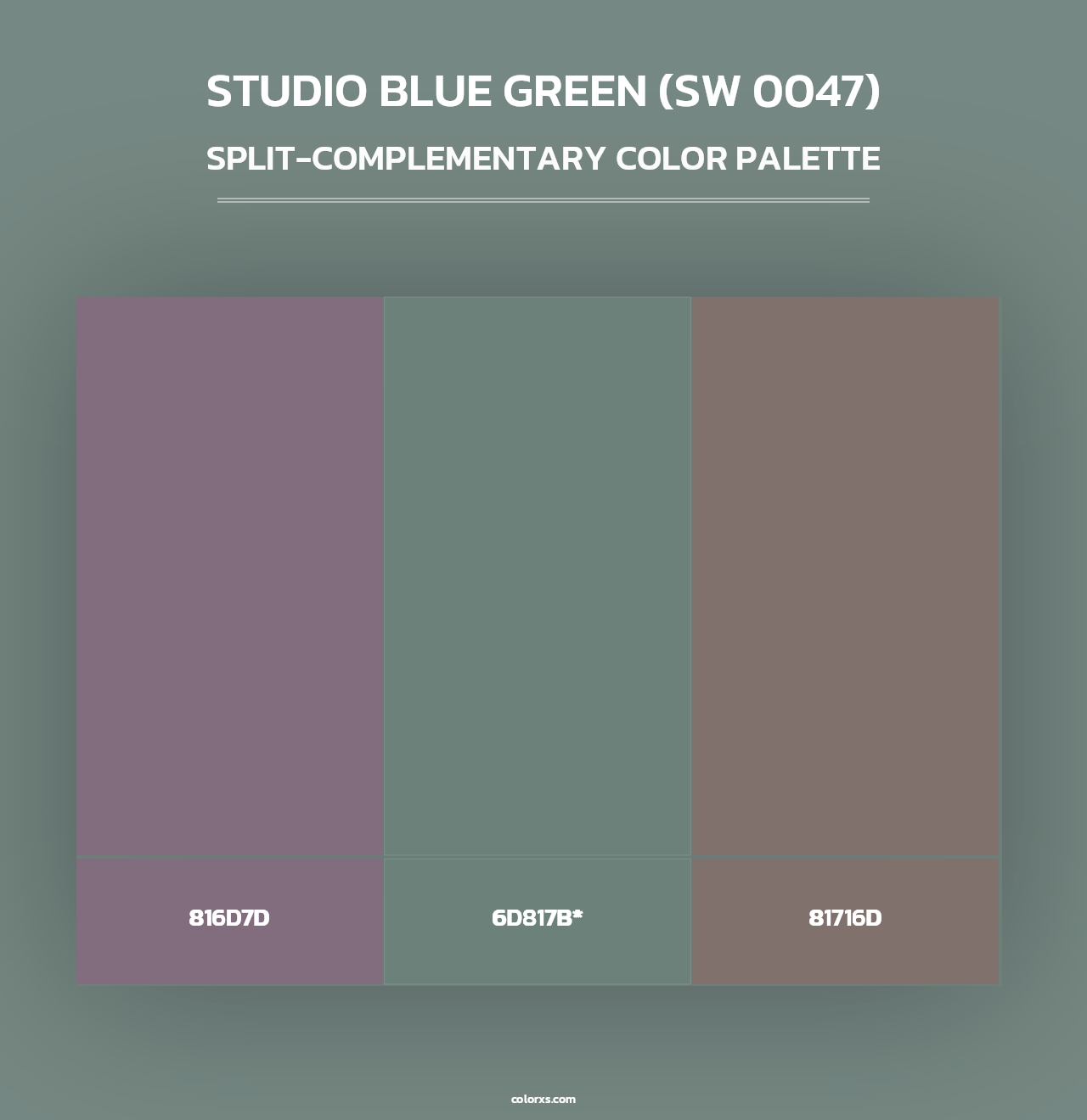 Studio Blue Green (SW 0047) - Split-Complementary Color Palette