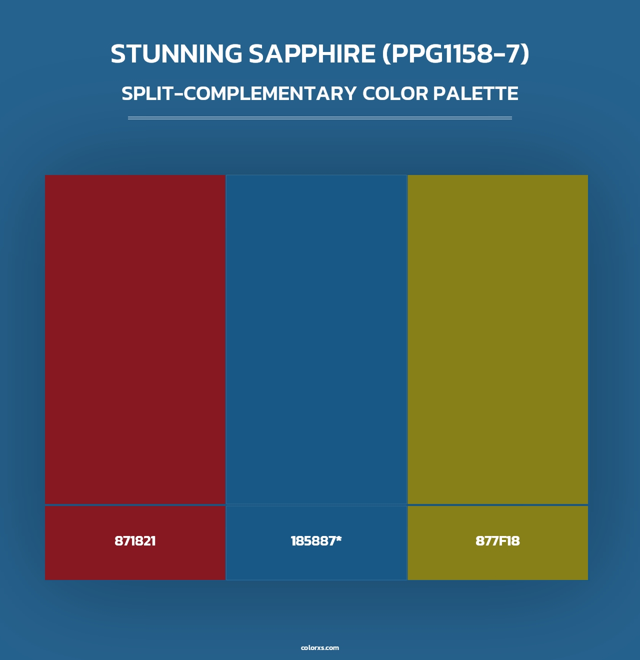 Stunning Sapphire (PPG1158-7) - Split-Complementary Color Palette