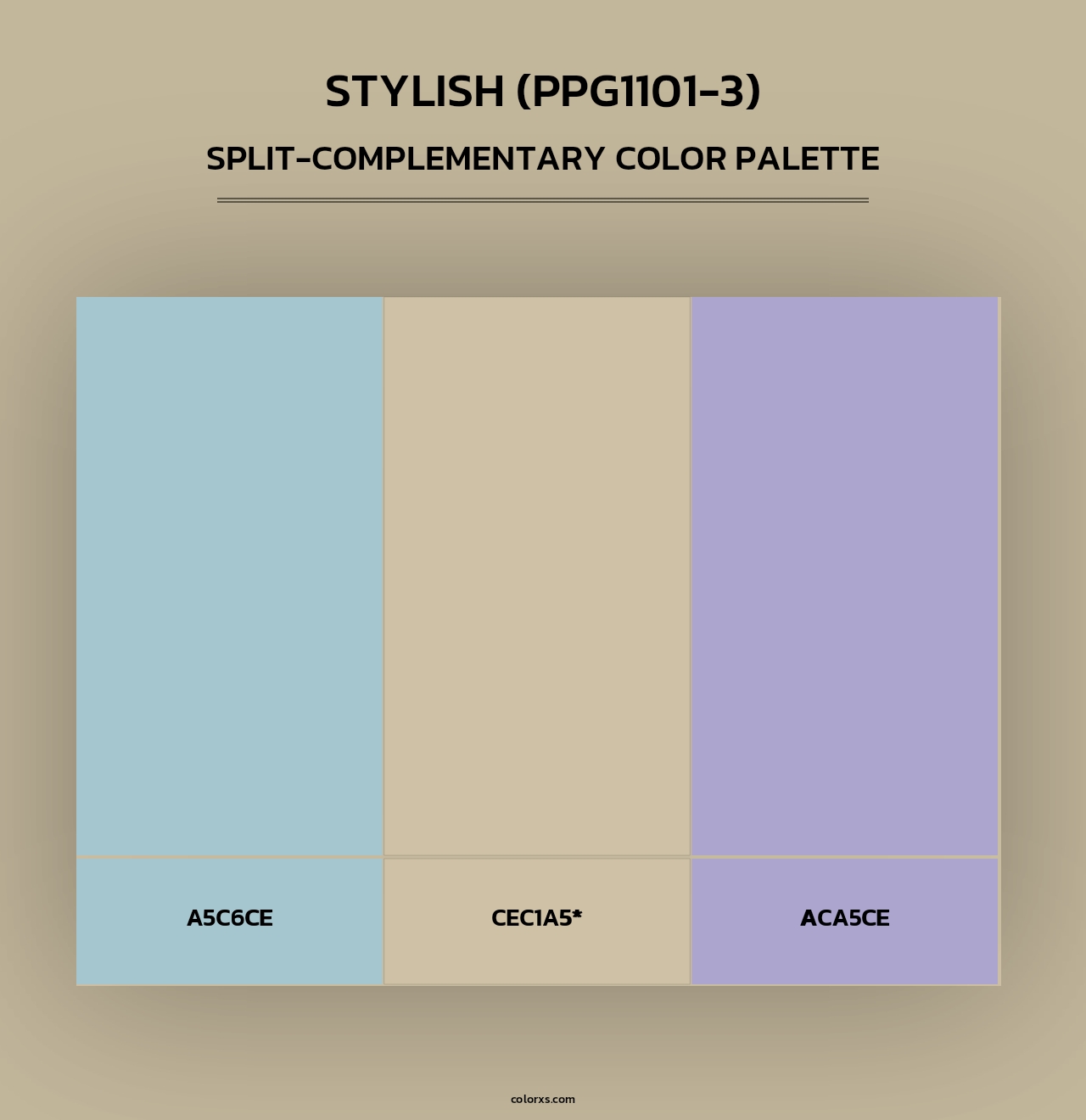Stylish (PPG1101-3) - Split-Complementary Color Palette