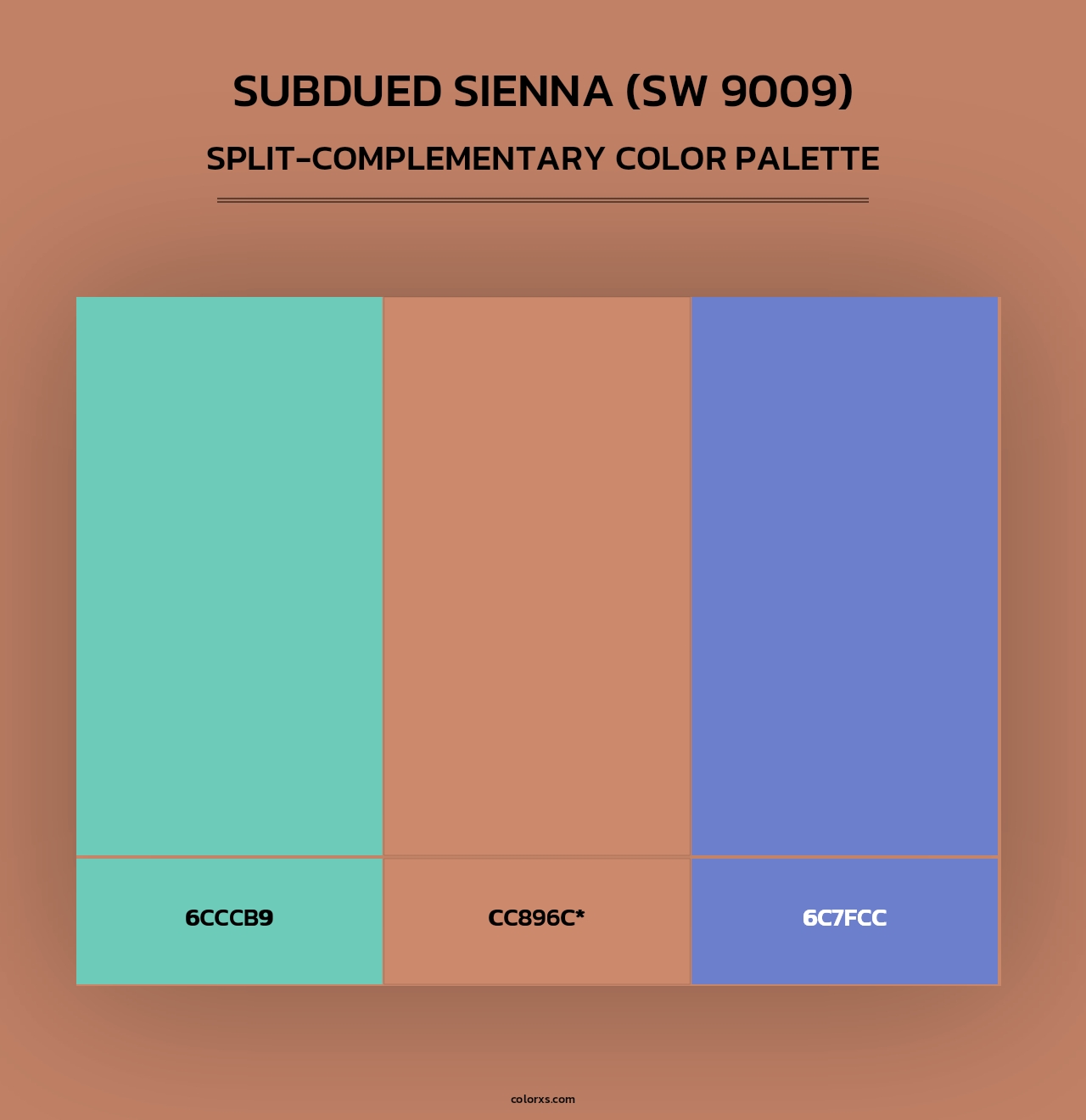 Subdued Sienna (SW 9009) - Split-Complementary Color Palette