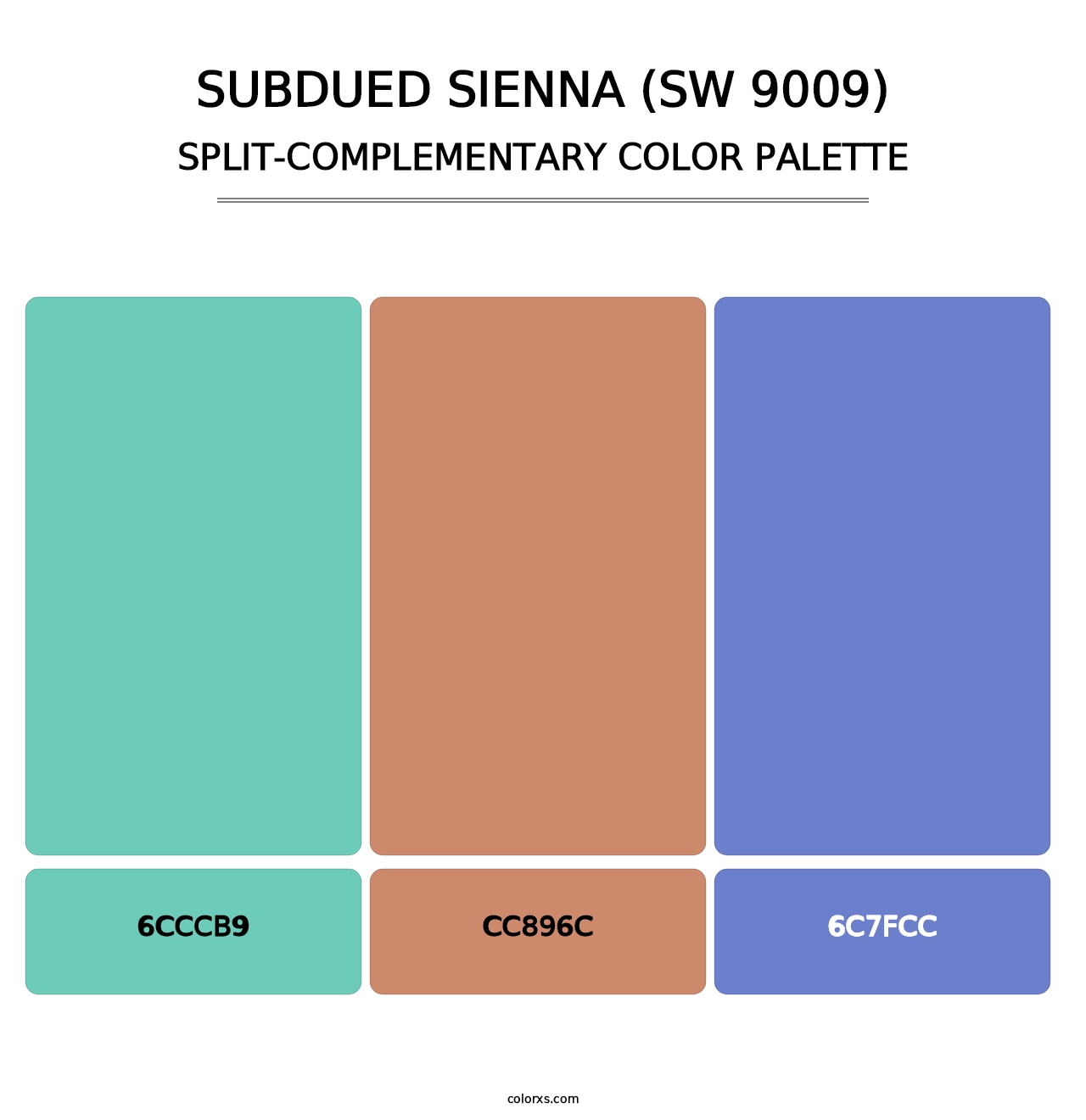 Subdued Sienna (SW 9009) - Split-Complementary Color Palette