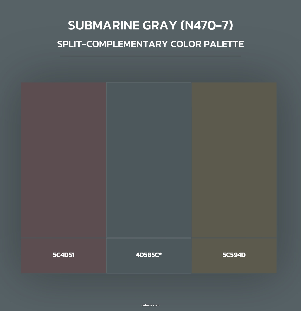 Submarine Gray (N470-7) - Split-Complementary Color Palette