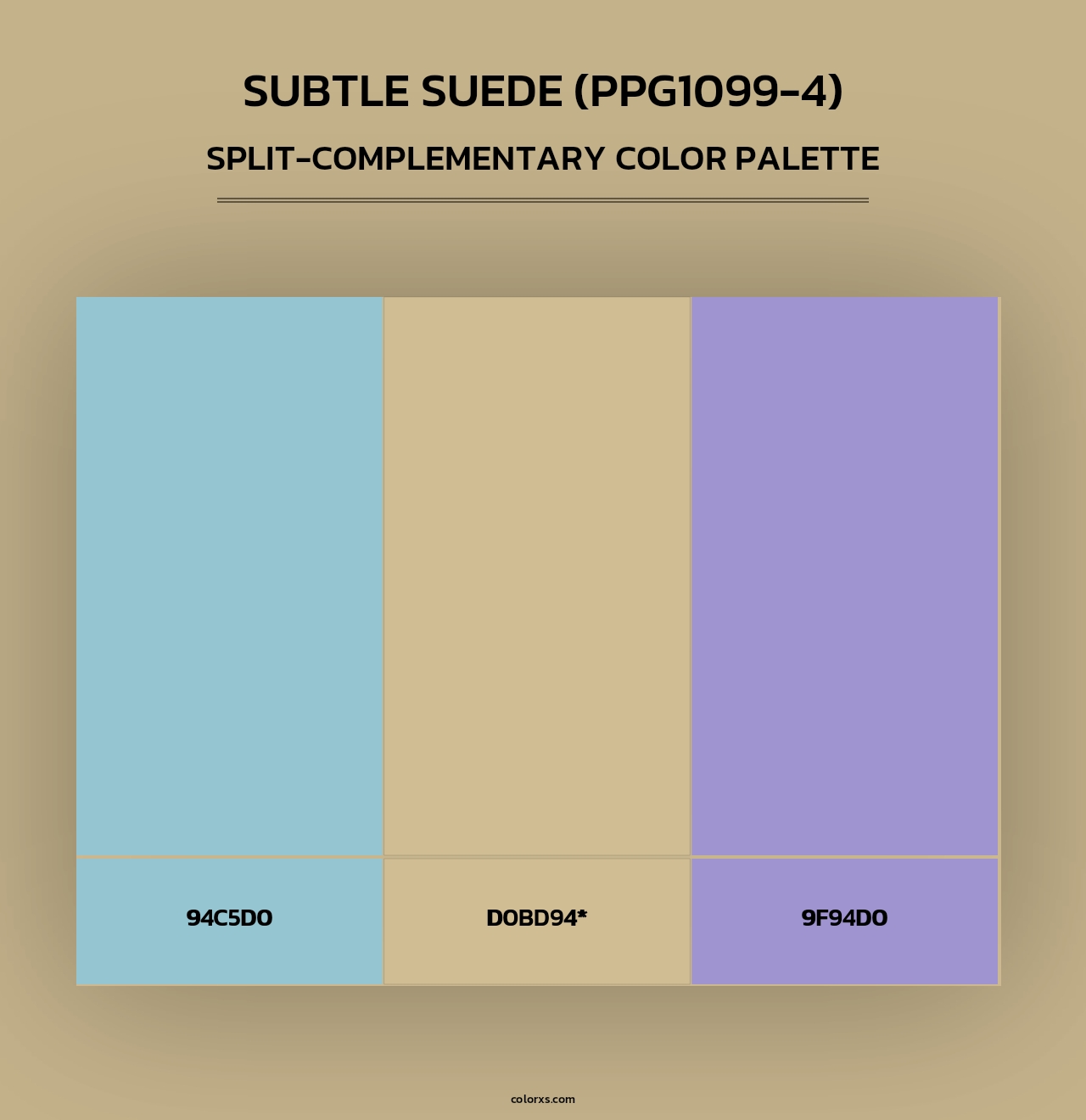 Subtle Suede (PPG1099-4) - Split-Complementary Color Palette
