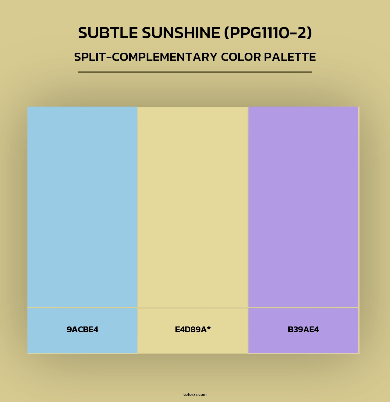 Subtle Sunshine (PPG1110-2) - Split-Complementary Color Palette